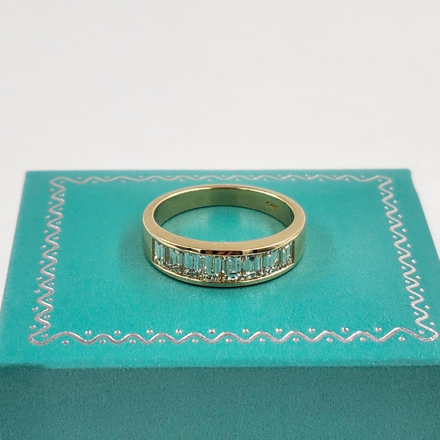 1.2ct Baguette Natural Diamond Eternity Band: 14K Gold Anniversary Ring