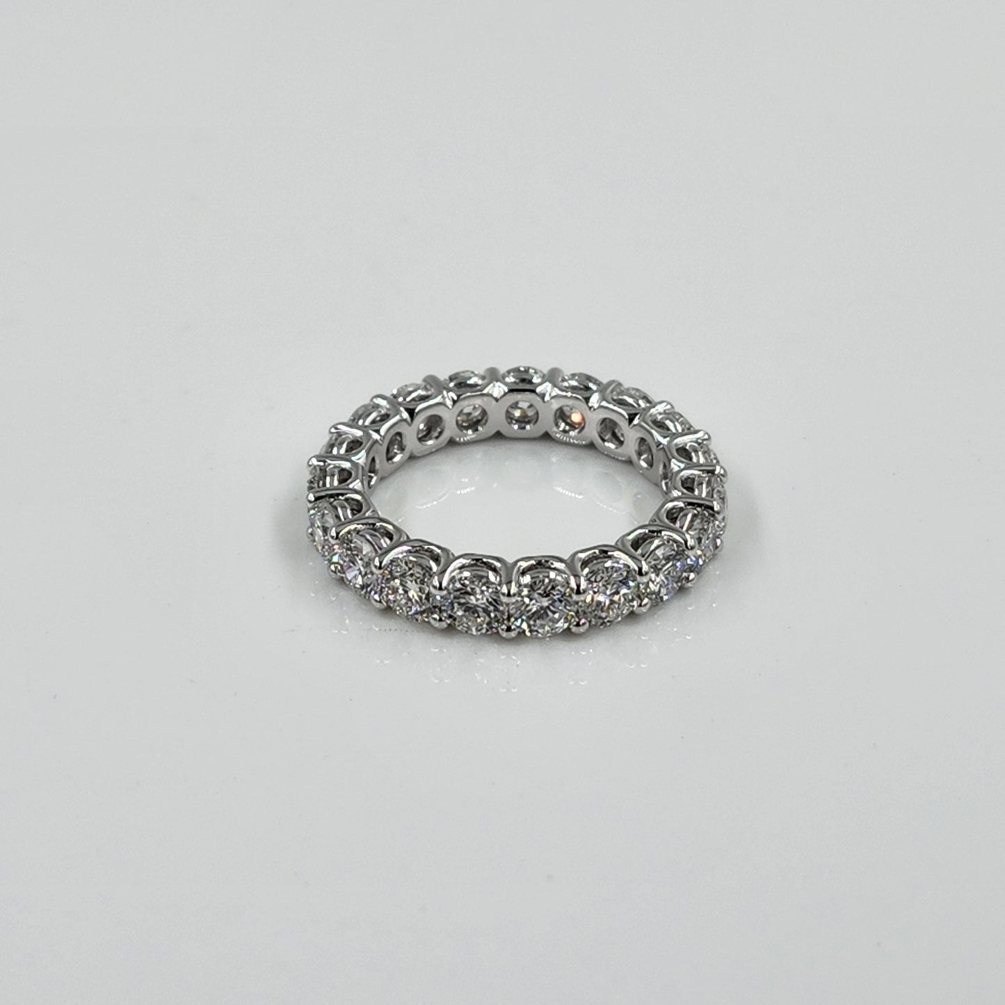 Round Diamond Eternity Ring: 14K Gold 3ct Diamond Wedding Band - Anniversary gift