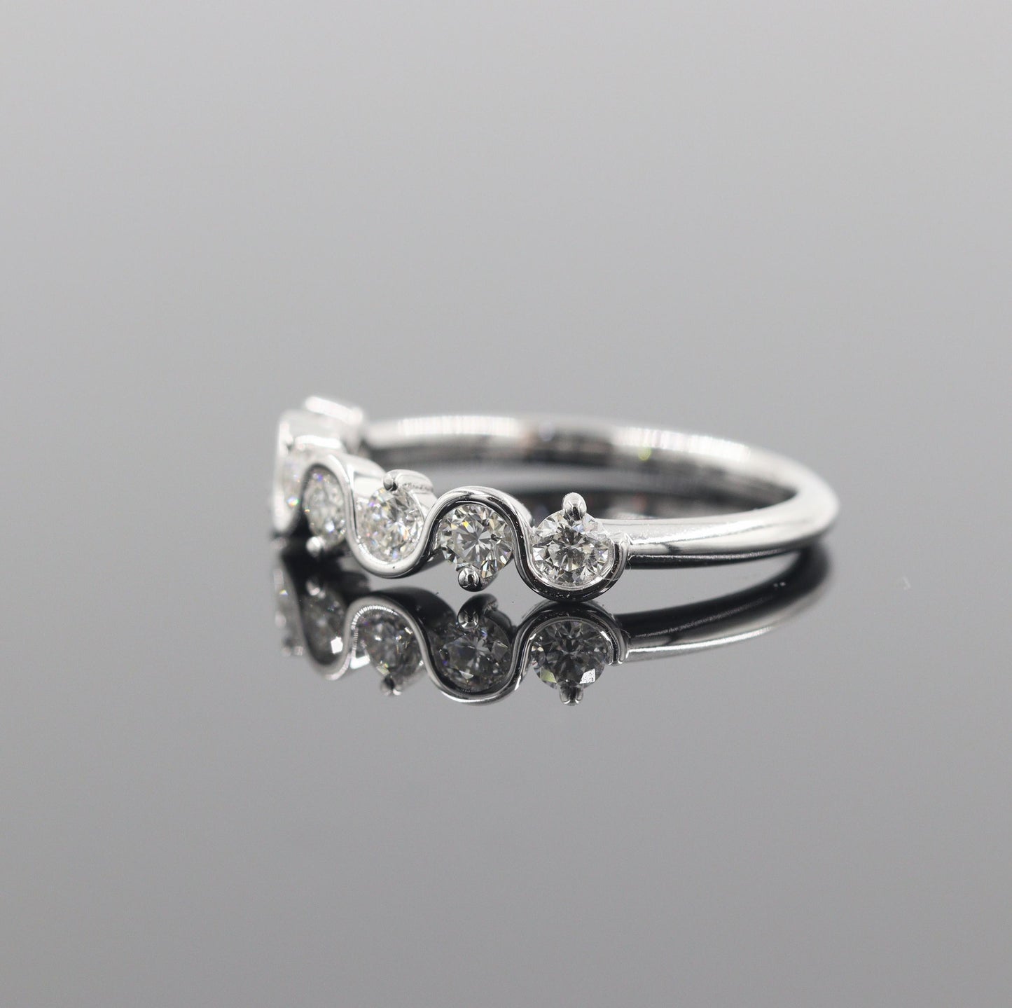 Natural Diamond Wedding Band: Stackable 14K Gold Anniversary Ring