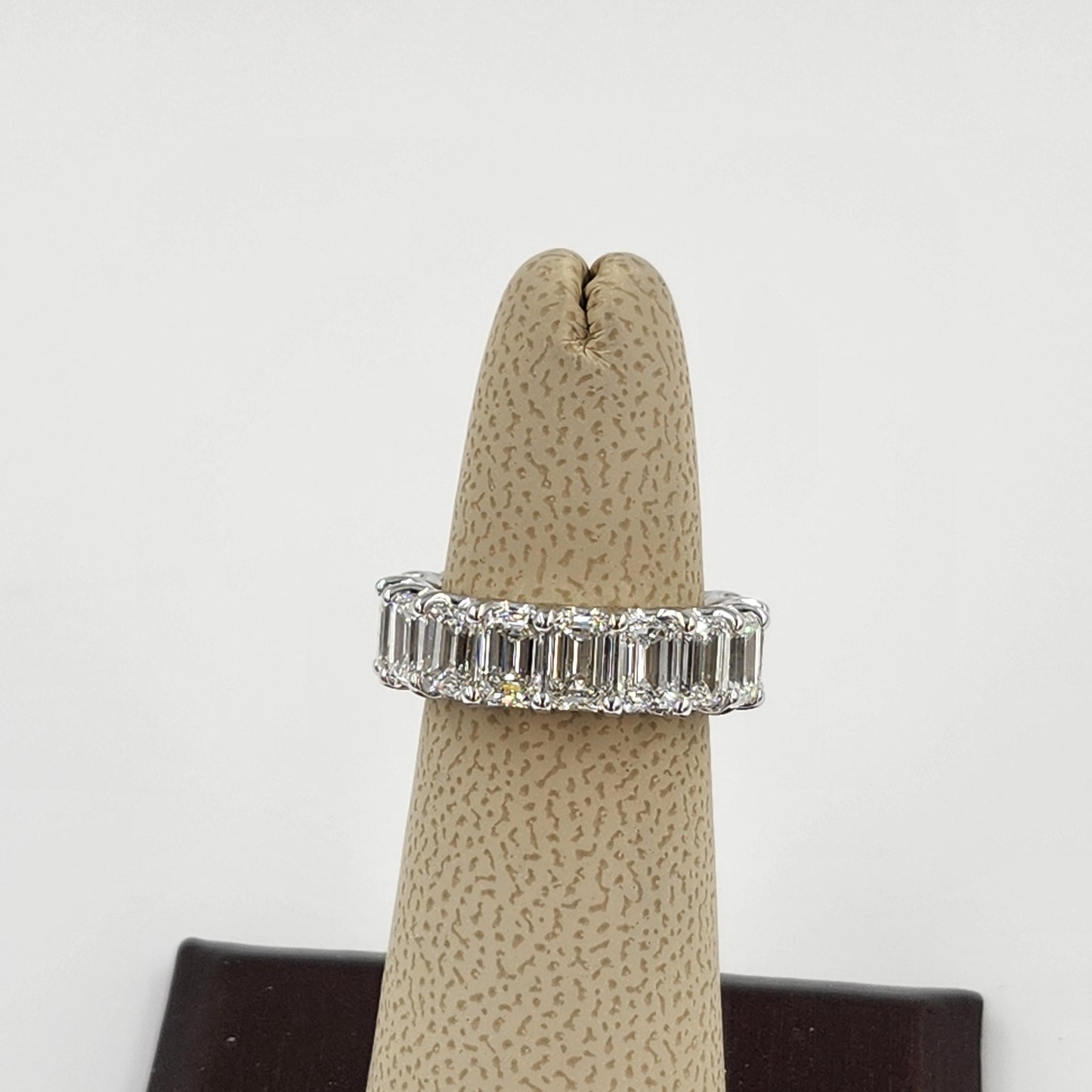 GIA Certified 8.6ct Emerald Cut Natural Diamond Eternity Band - 18K Gold Anniversary Ring