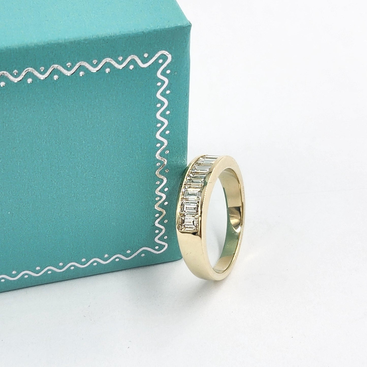 1.2ct Baguette Natural Diamond Eternity Band: 14K Gold Anniversary Ring