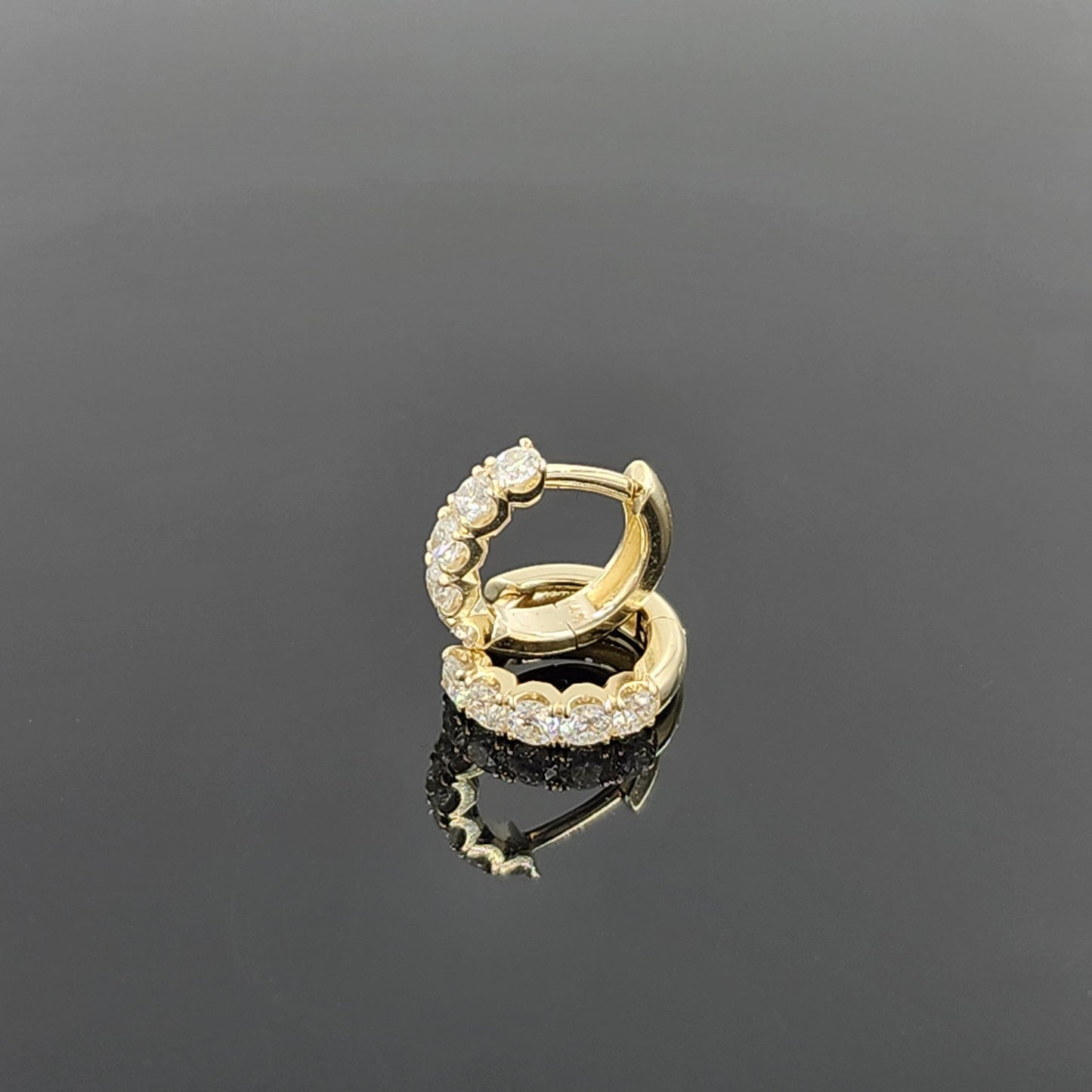 Natural Diamond Diameter 11mm Earrings/ Diamond Hoop Earring/ 14K,18K gold Natural Diamond Hoop Earrings/ Anniversary gift