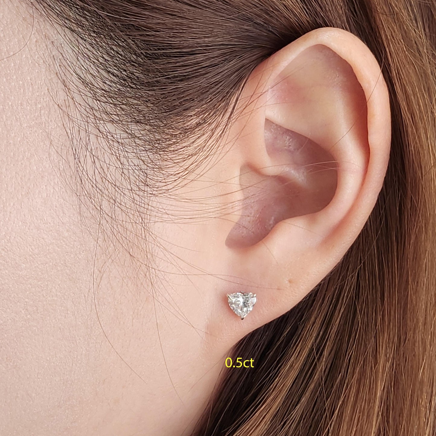 Stunning Heart Shape Earrings Studs/Total 1ct,2ct Diamond stud Earrings/14k gold,18K gold Solid Diamond Stud/Anniversary gift