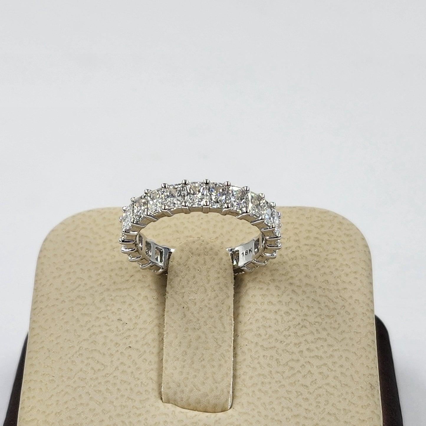 Radiant Cut Diamond Eternity Band – 18K Gold Stackable Wedding Ring