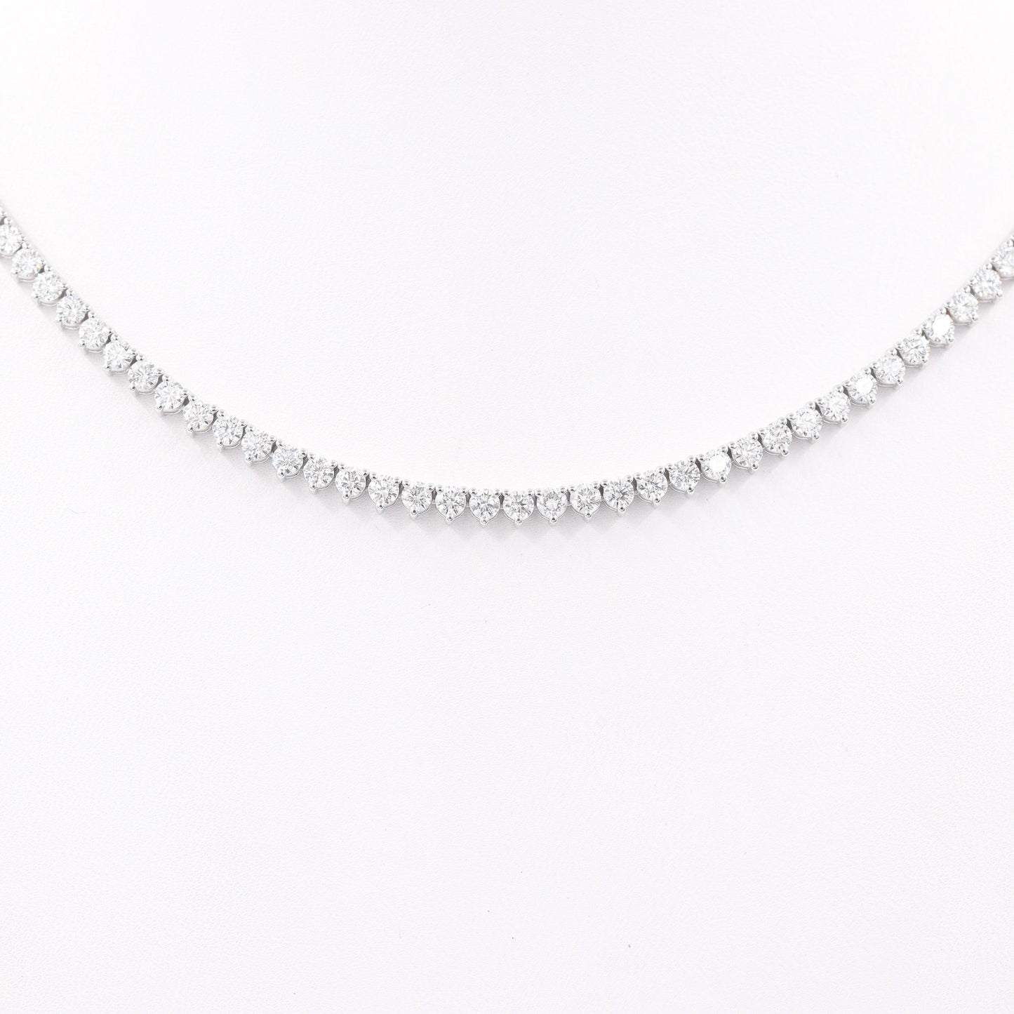 10ct Natural Diamond Tennis Necklace, 14k Gold Anniversary Necklace