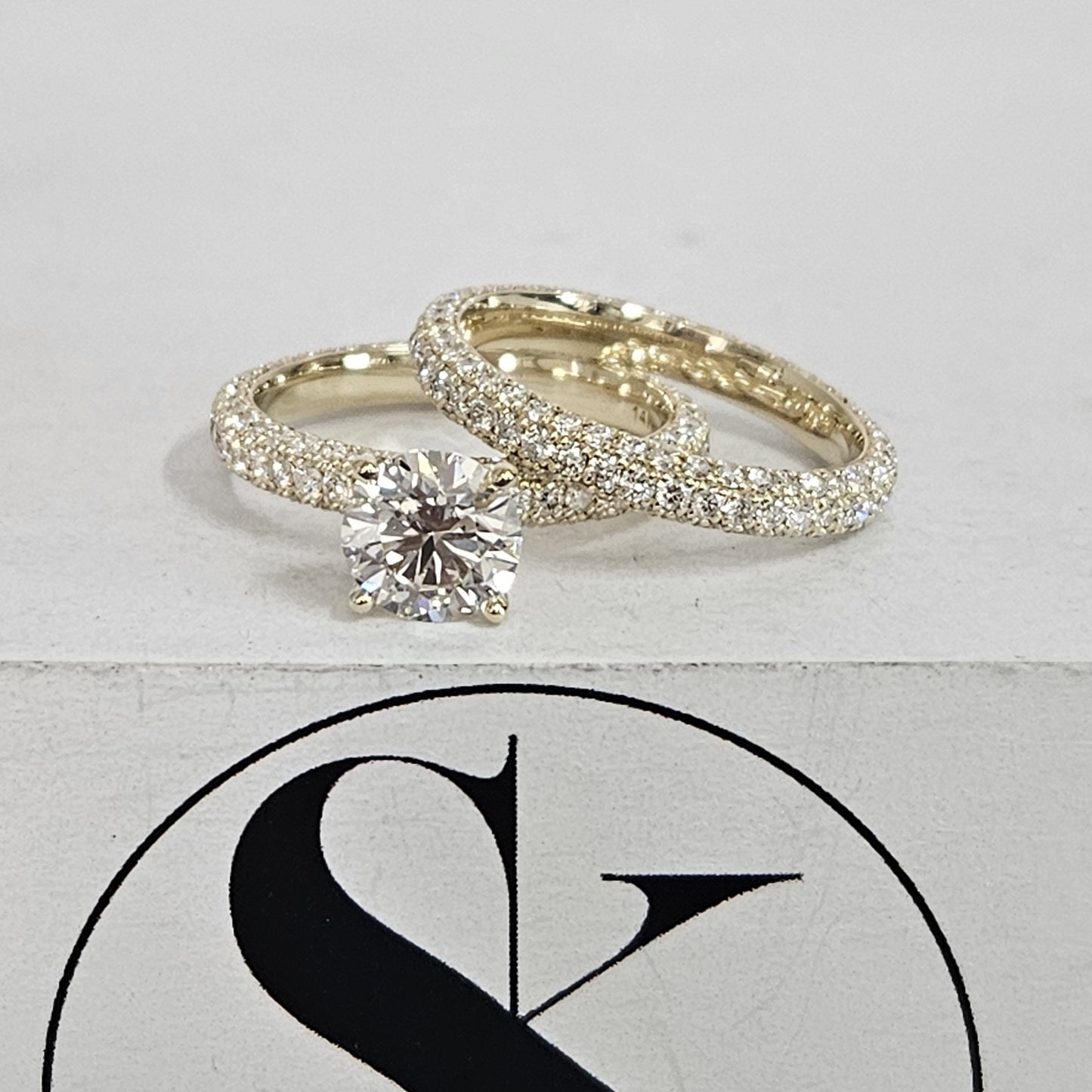 14K Gold Full Eternity Diamond 3.0mm Matching Wedding Band  - Anniversary Ring