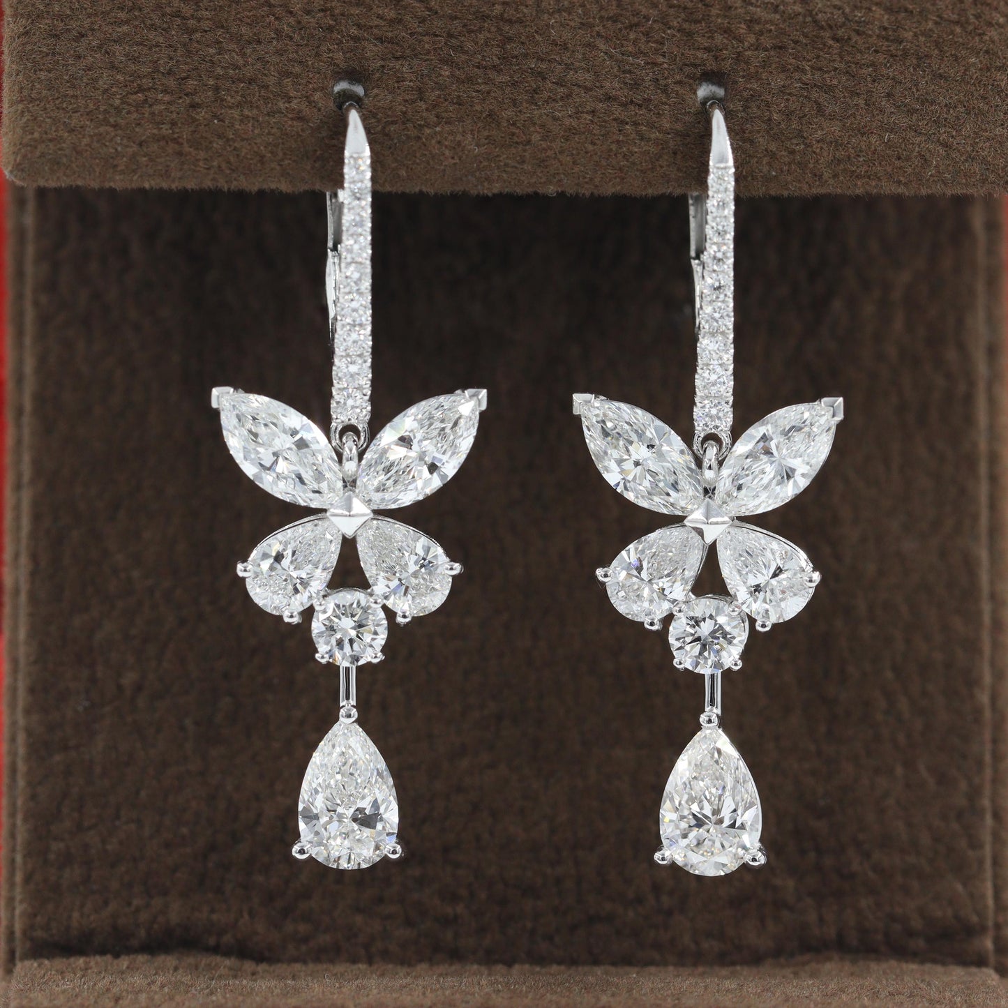 Multi Lab Diamonds Drop earrings - 14K gold Diamonds Luxury Earrings - Anniversary Gift