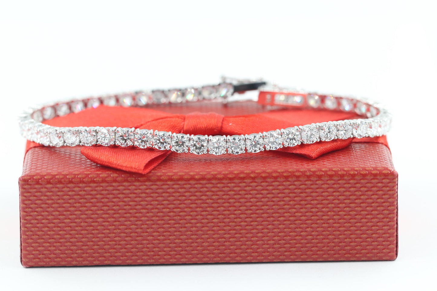12ct Round Diamond Tennis Bracelet: 14K Gold Diamond Bracelet - Anniversary gift