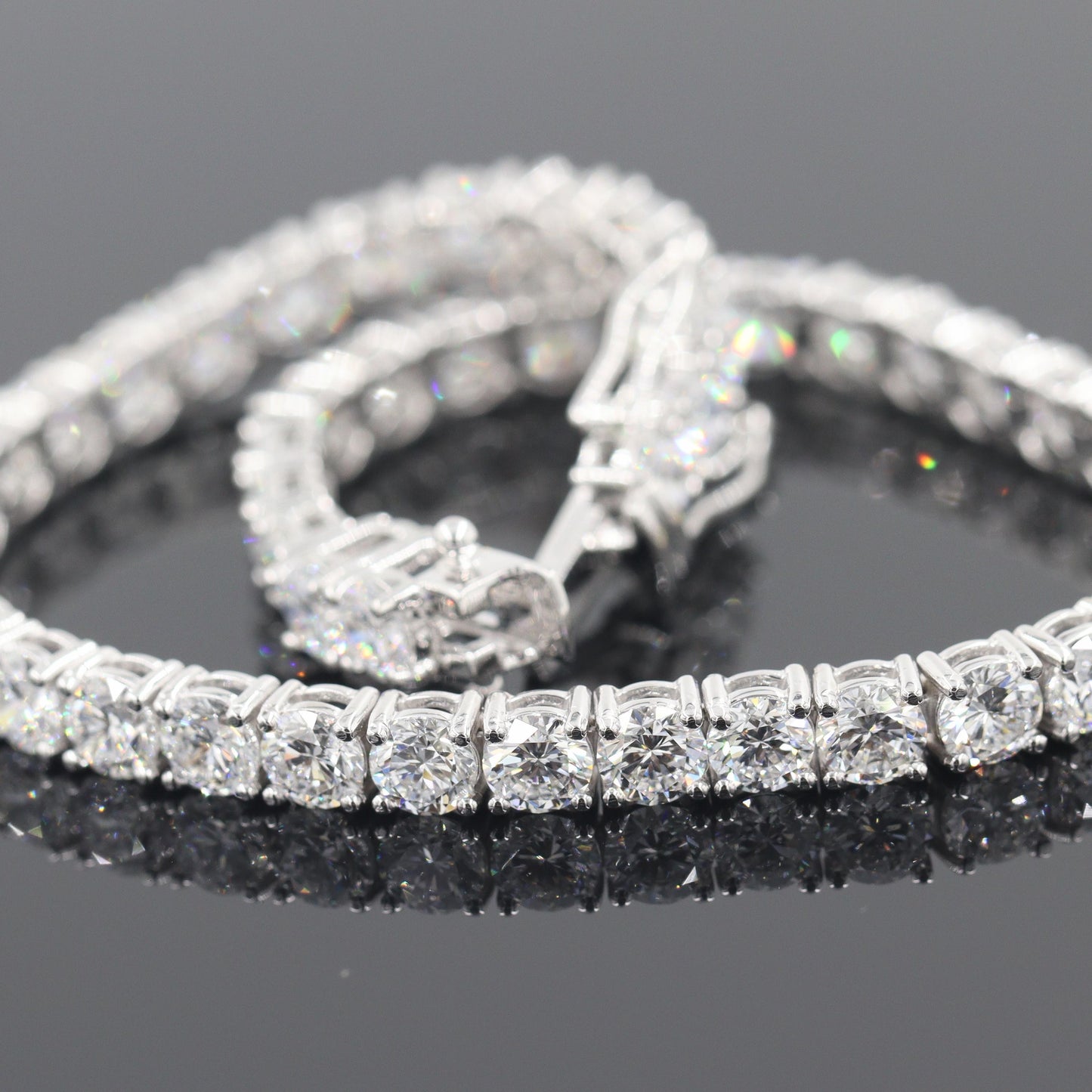 12ct Round Diamond Tennis Bracelet: 14K Gold Diamond Bracelet - Anniversary gift