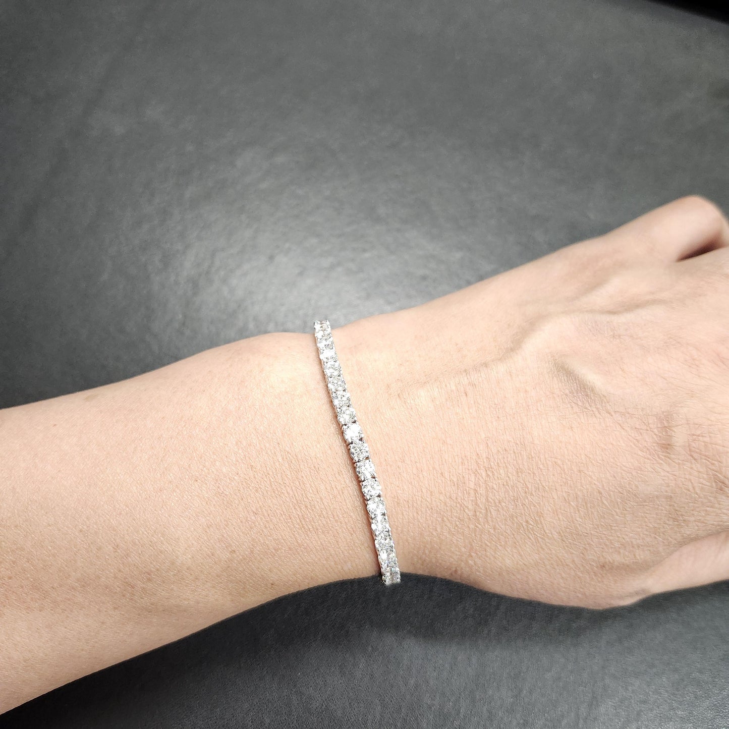 12ct Round Diamond Tennis Bracelet: 14K Gold Diamond Bracelet - Anniversary gift