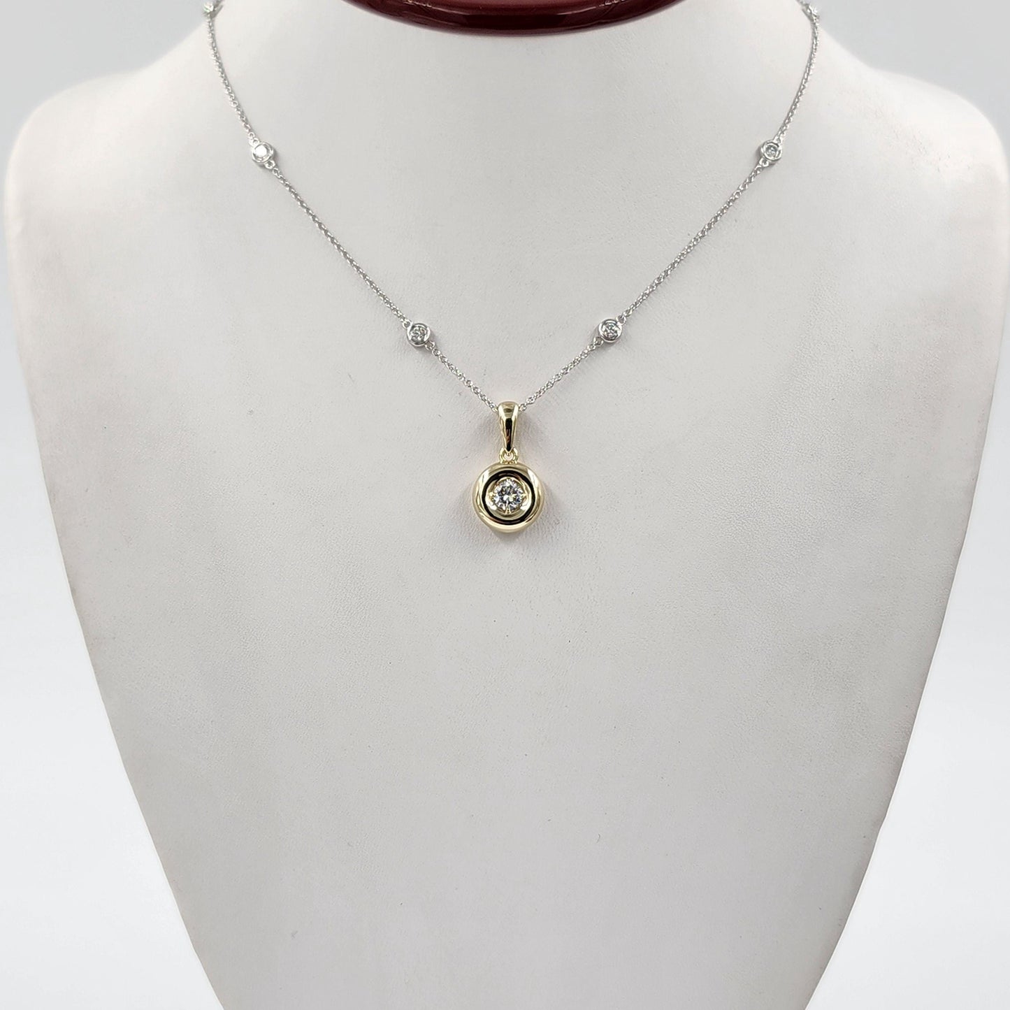 14K Gold 0.5ct Round Diamond Solitaire Pendant - Pendant Only- Anniversary gift