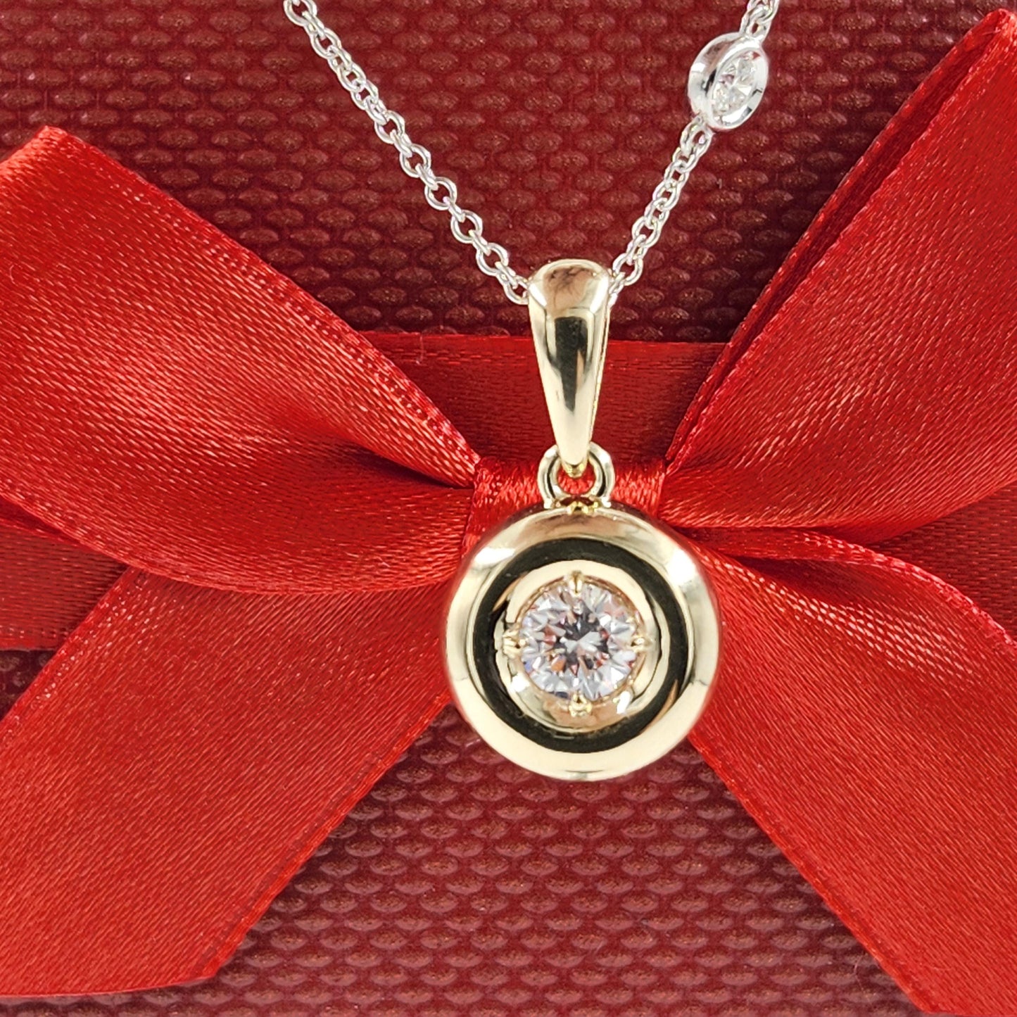 14K Gold 0.5ct Round Diamond Solitaire Pendant - Pendant Only- Anniversary gift