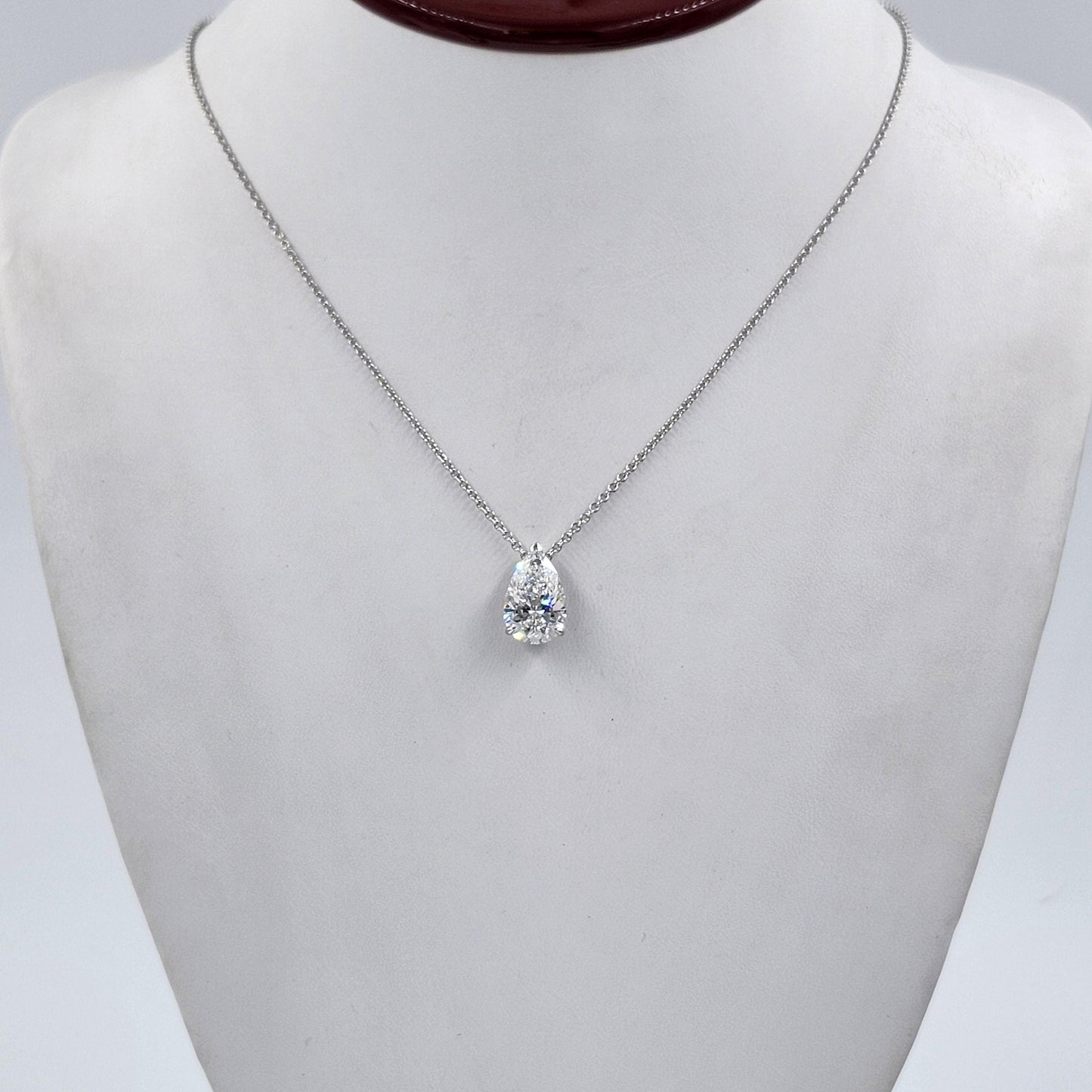 GIA 5ct Center Pear Diamond Solitaire Pendant - Pear Diamond Pendant - Anniversary Gift