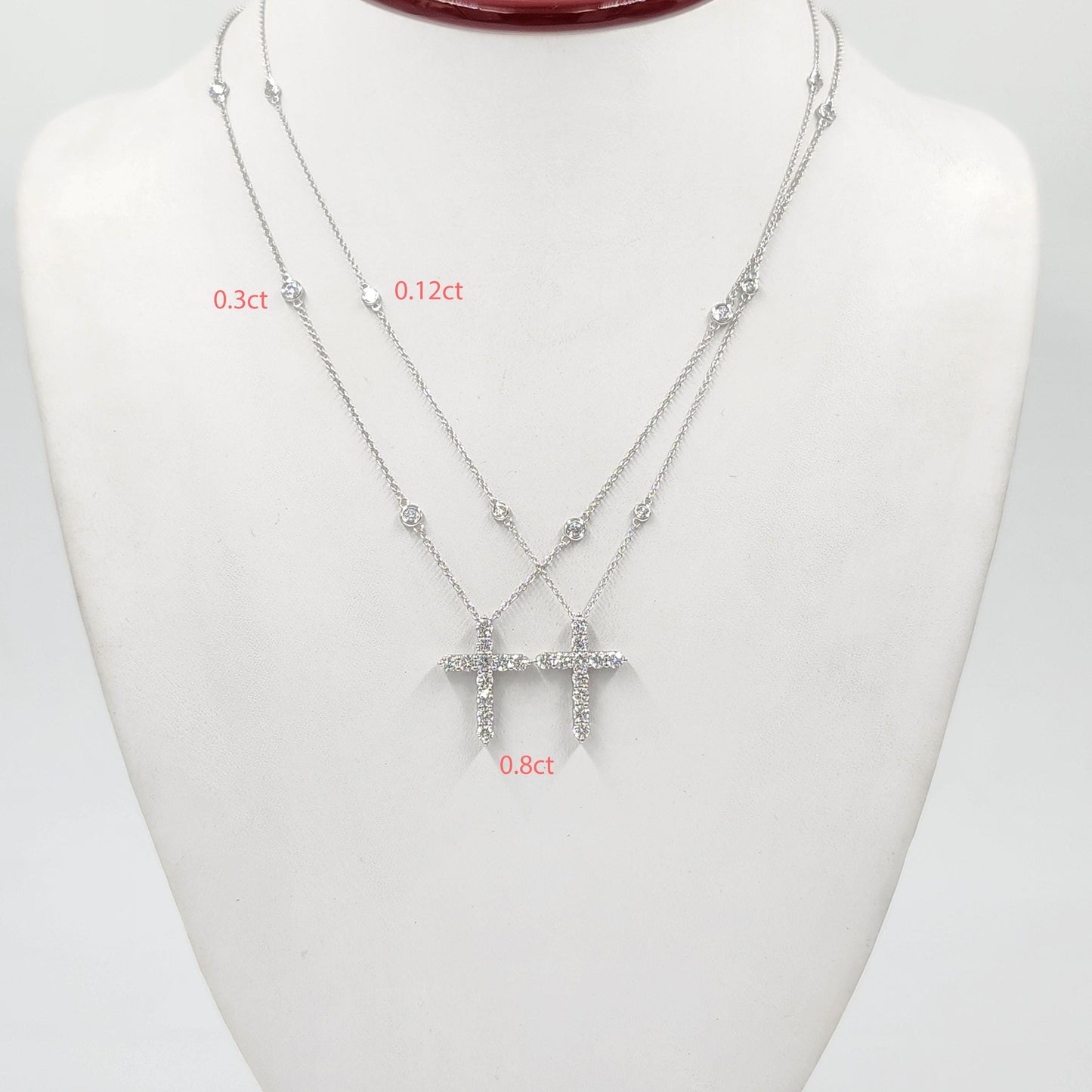 Six Natural Diamonds Small Bezel By The Yard Necklace/14K gold 0.12ctw Diamond Necklace/Diamond Wedding Necklace/Anniversary Gift