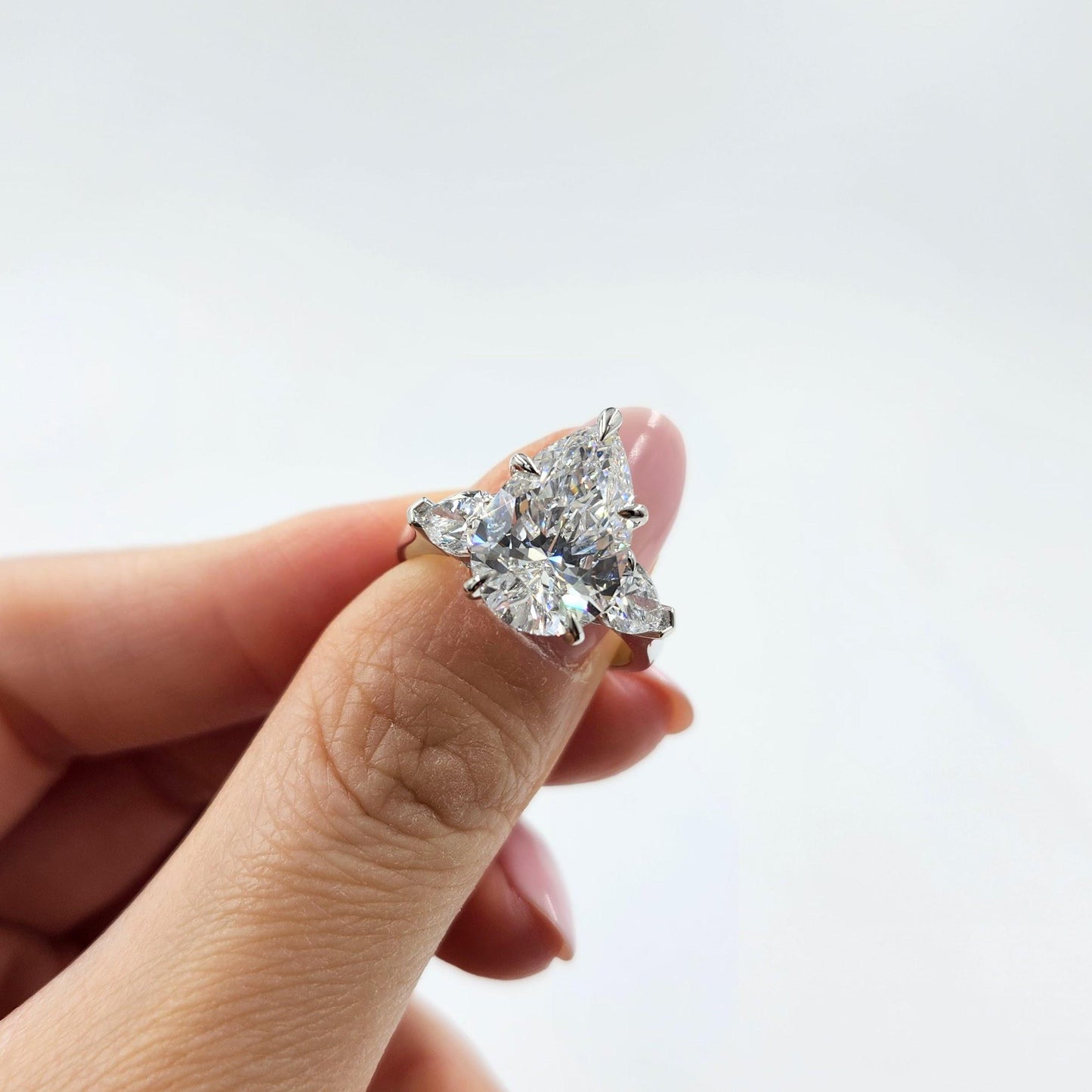 GIA Certified 5ct Pear Diamond Engagement Ring - 14K ,18K Gold, Platinum, Pear Diamond Engagement Ring - Anniversary gifts