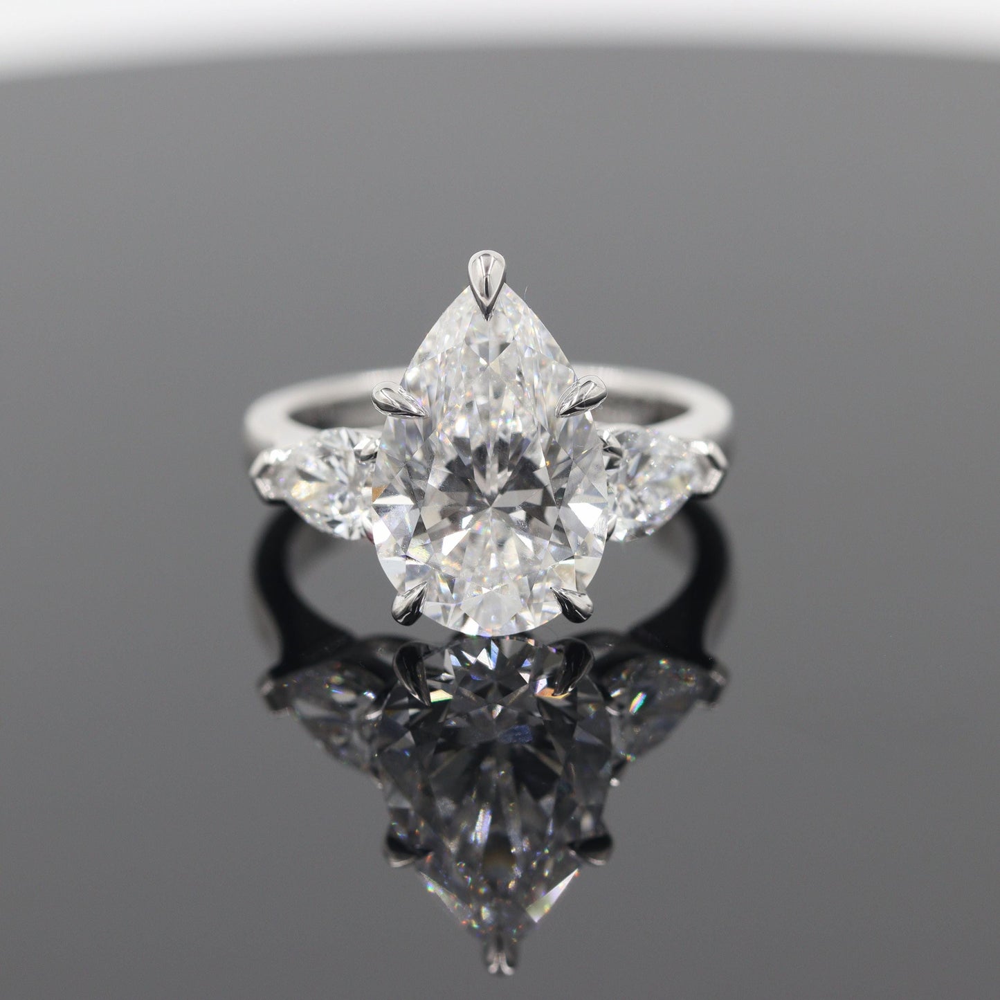 GIA Certified 5ct Pear Diamond Engagement Ring - 14K ,18K Gold, Platinum, Pear Diamond Engagement Ring - Anniversary gifts