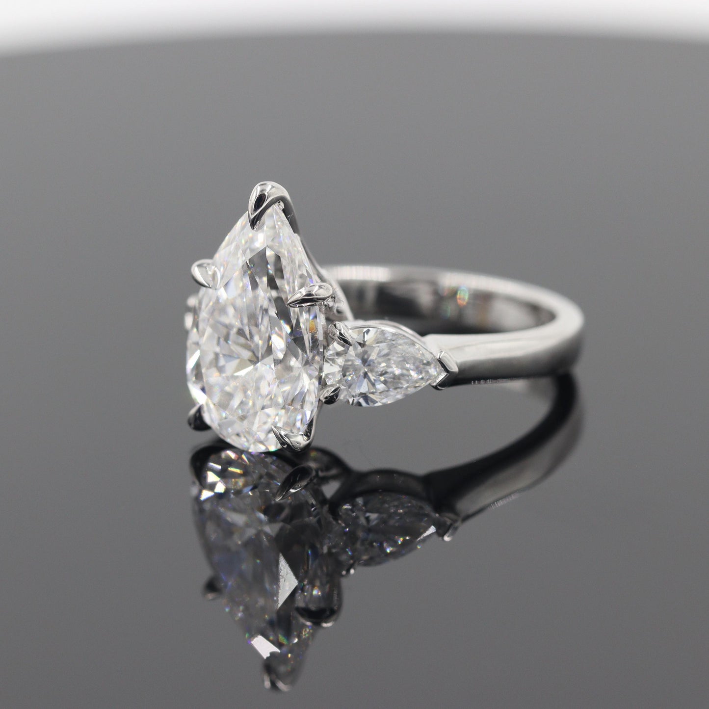 GIA Certified 5ct Pear Diamond Engagement Ring - 14K ,18K Gold, Platinum, Pear Diamond Engagement Ring - Anniversary gifts