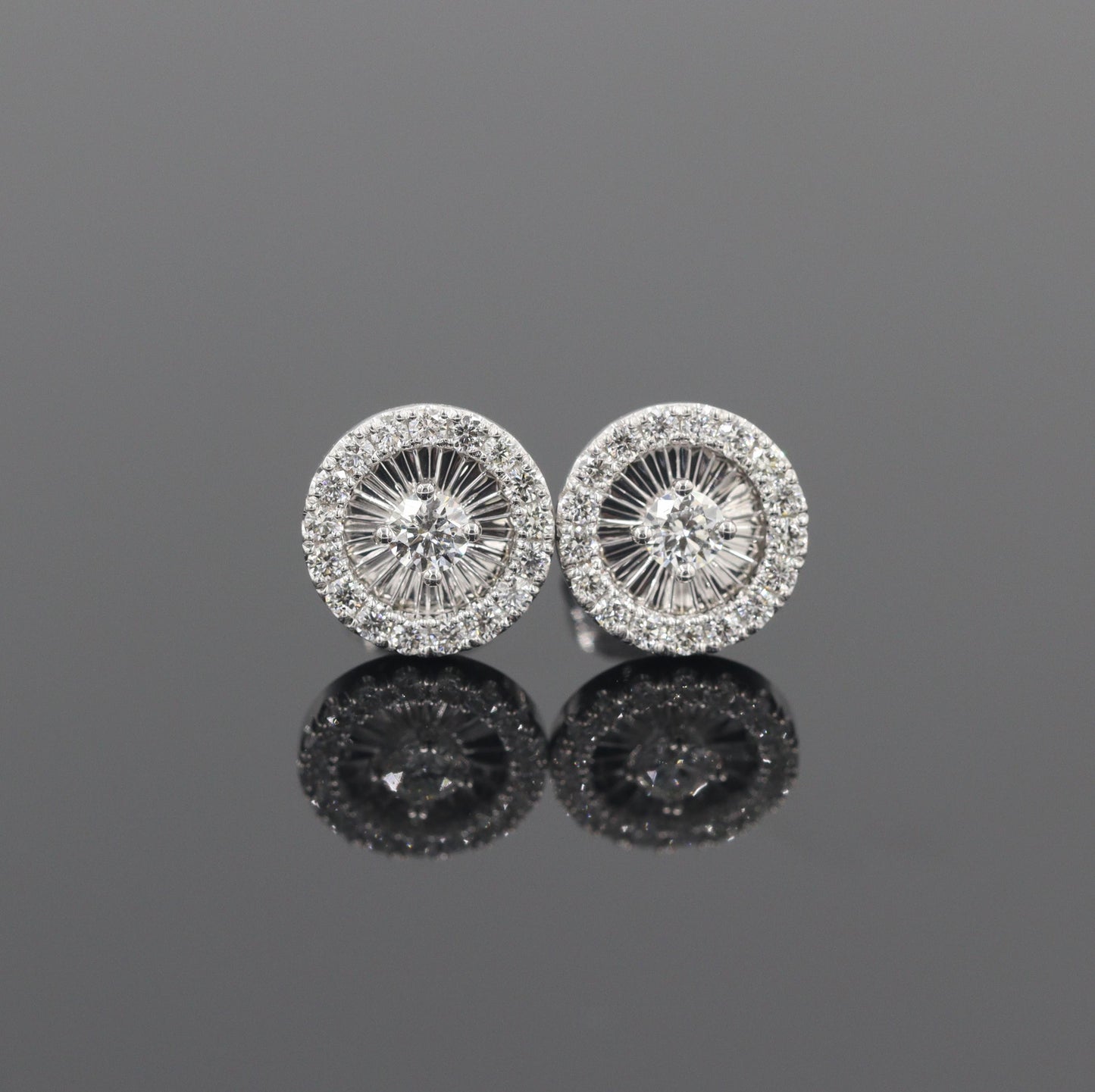 Handmade 14K Gold Natural Diamond Stud Earrings: Anniversary Gift