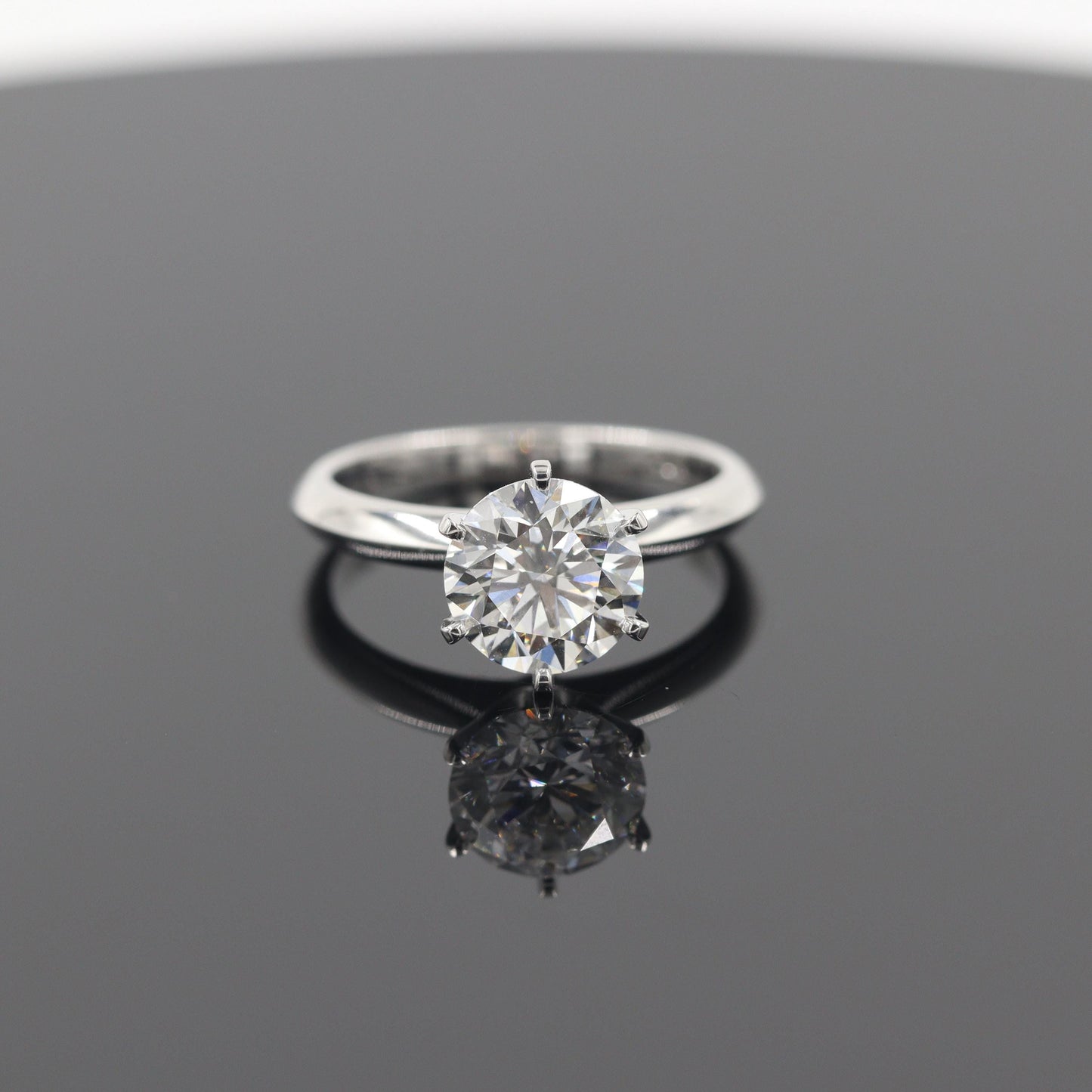 2ct Round Diamond Engagement Ring : Solitaire Diamond 6 Prong Ring - Anniversary gift