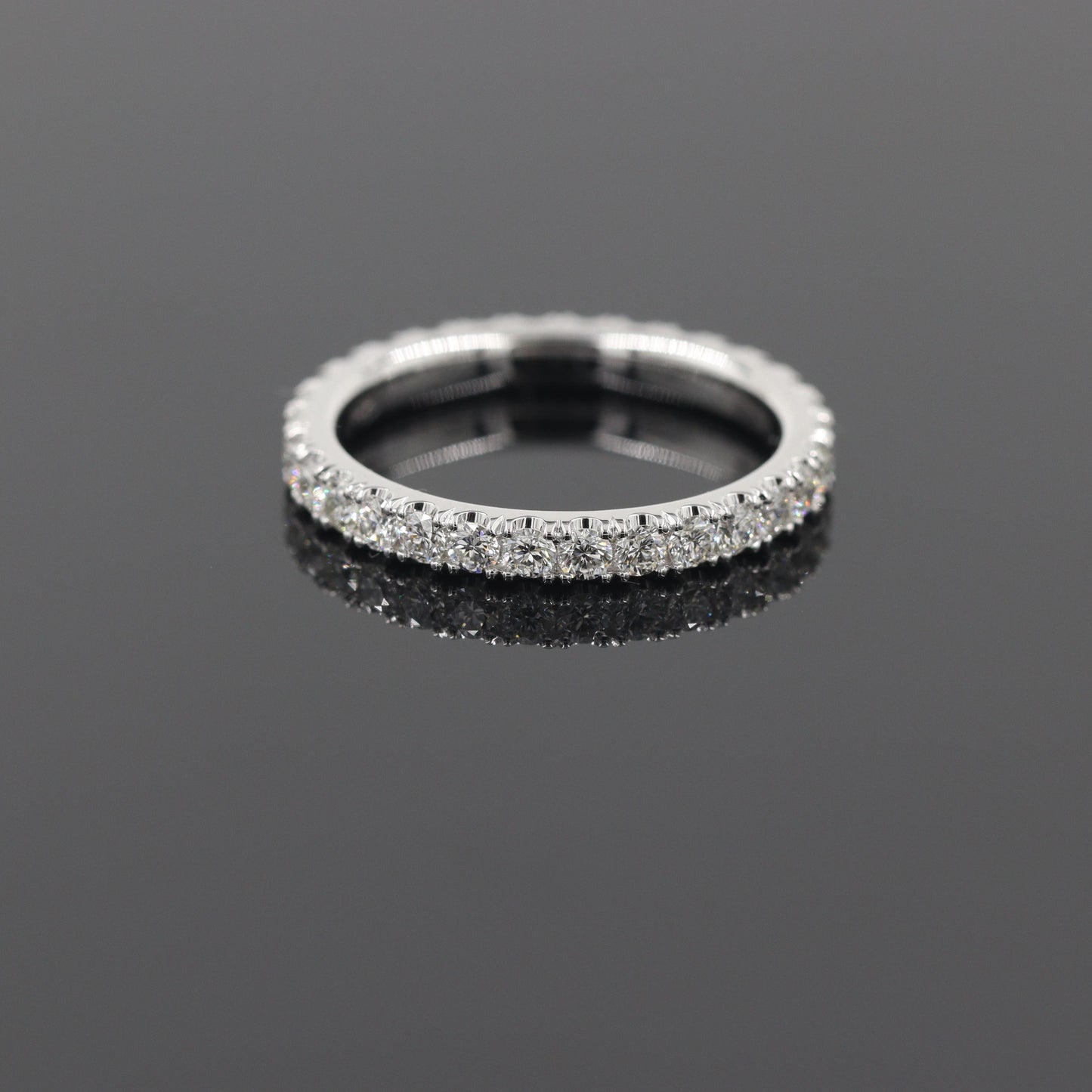 14K Gold Full Eternity Natural Diamond Wedding Band (2.5mm) - Anniversary gift