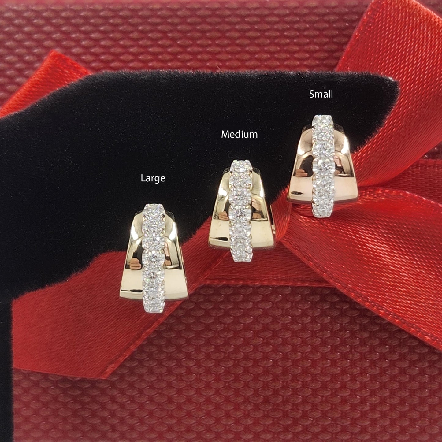14K gold Natural Diamond Medium Earrings/Two Tone gold Diamond Hoop Earrings/Diamond Hoops/Anniversary gift