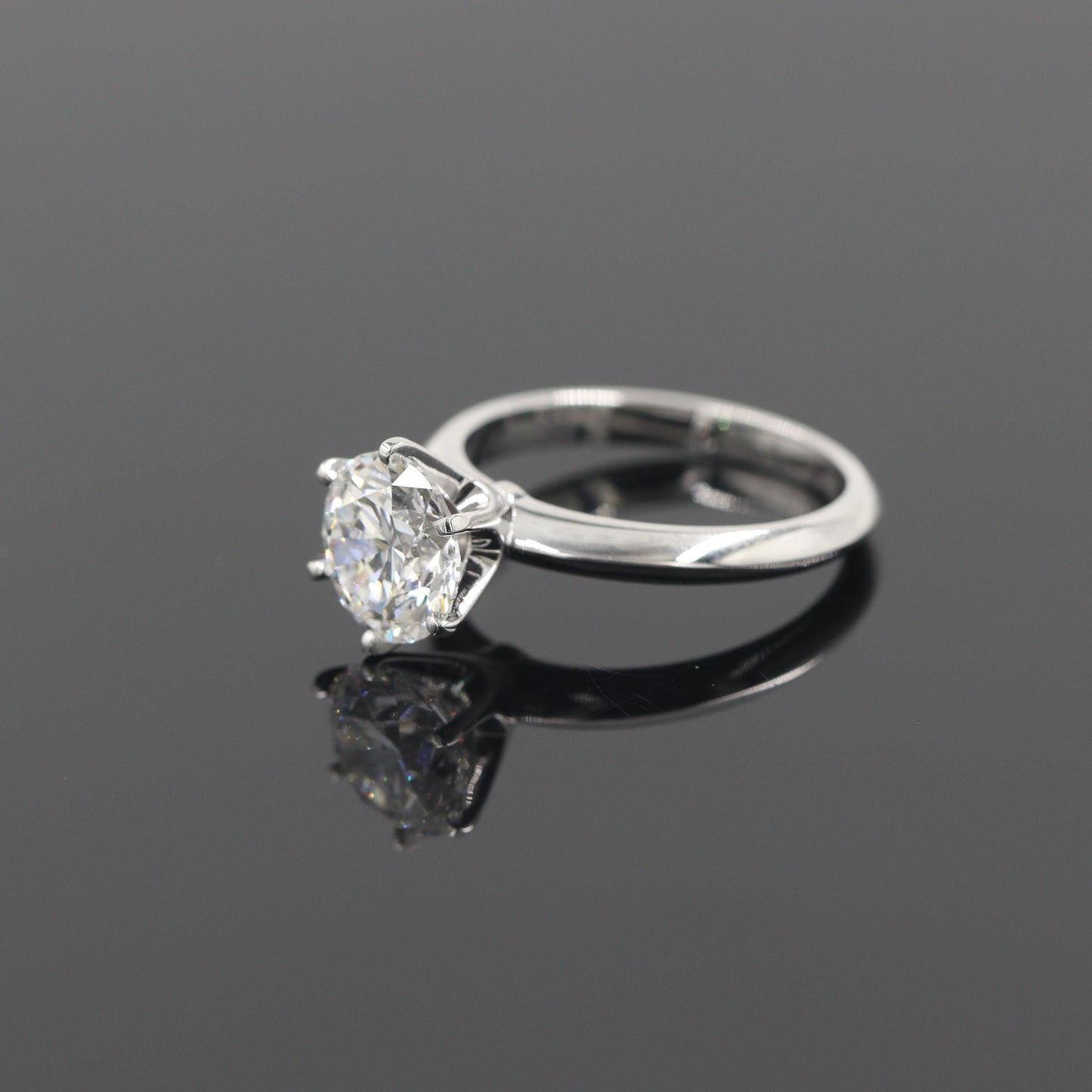 2ct Round Diamond Engagement Ring : Solitaire Diamond 6 Prong Ring - Anniversary gift