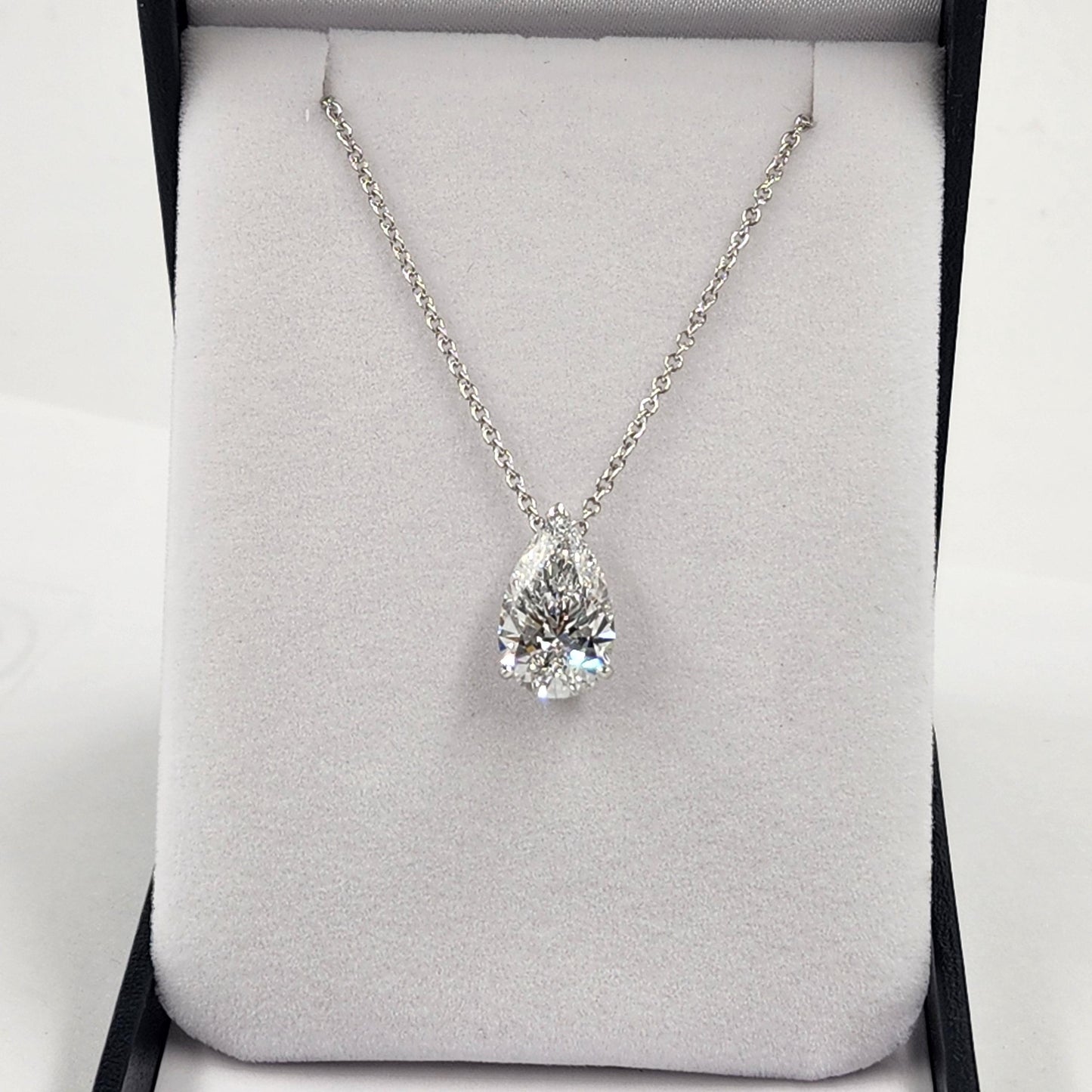 GIA 5ct Center Pear Diamond Solitaire Pendant - Pear Diamond Pendant - Anniversary Gift