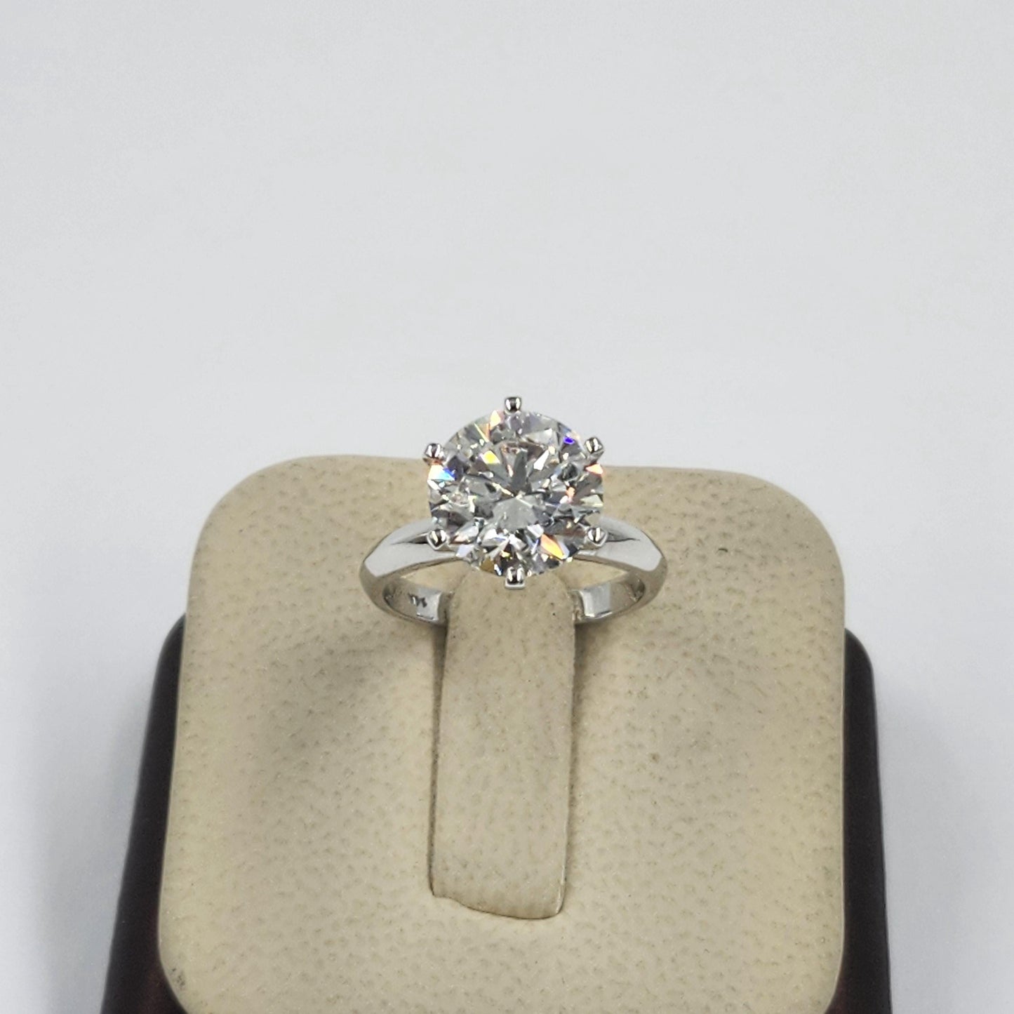 5ct Round Diamond Engagement Ring : Solitaire Diamond 6 Prong Ring - Anniversary gift