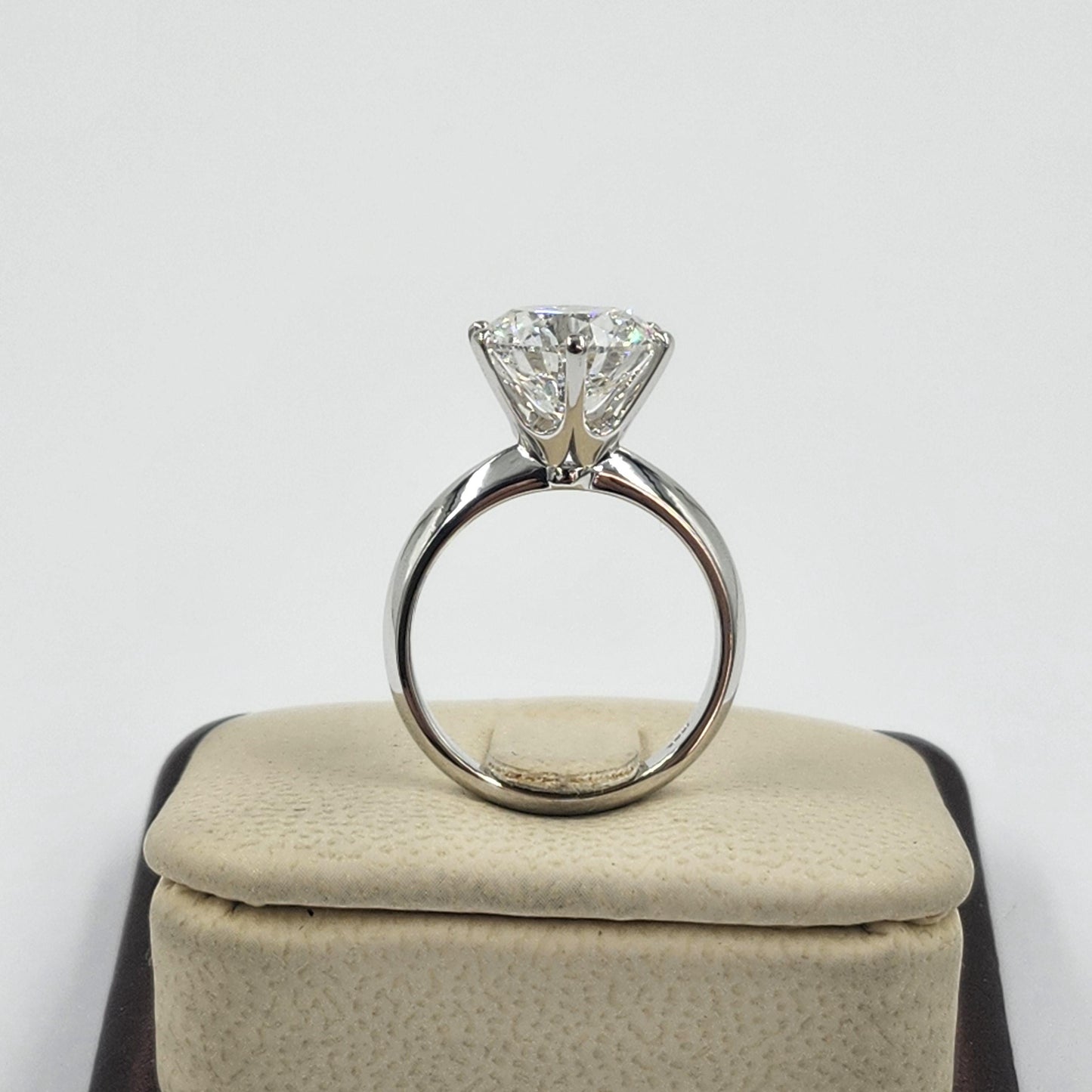 5ct Round Diamond Engagement Ring : Solitaire Diamond 6 Prong Ring - Anniversary gift