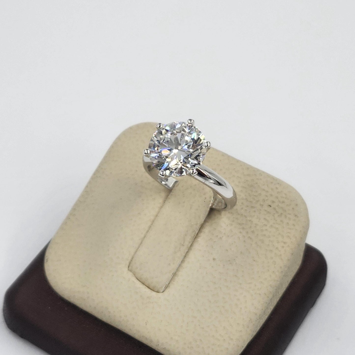 5ct Round Diamond Engagement Ring : Solitaire Diamond 6 Prong Ring - Anniversary gift