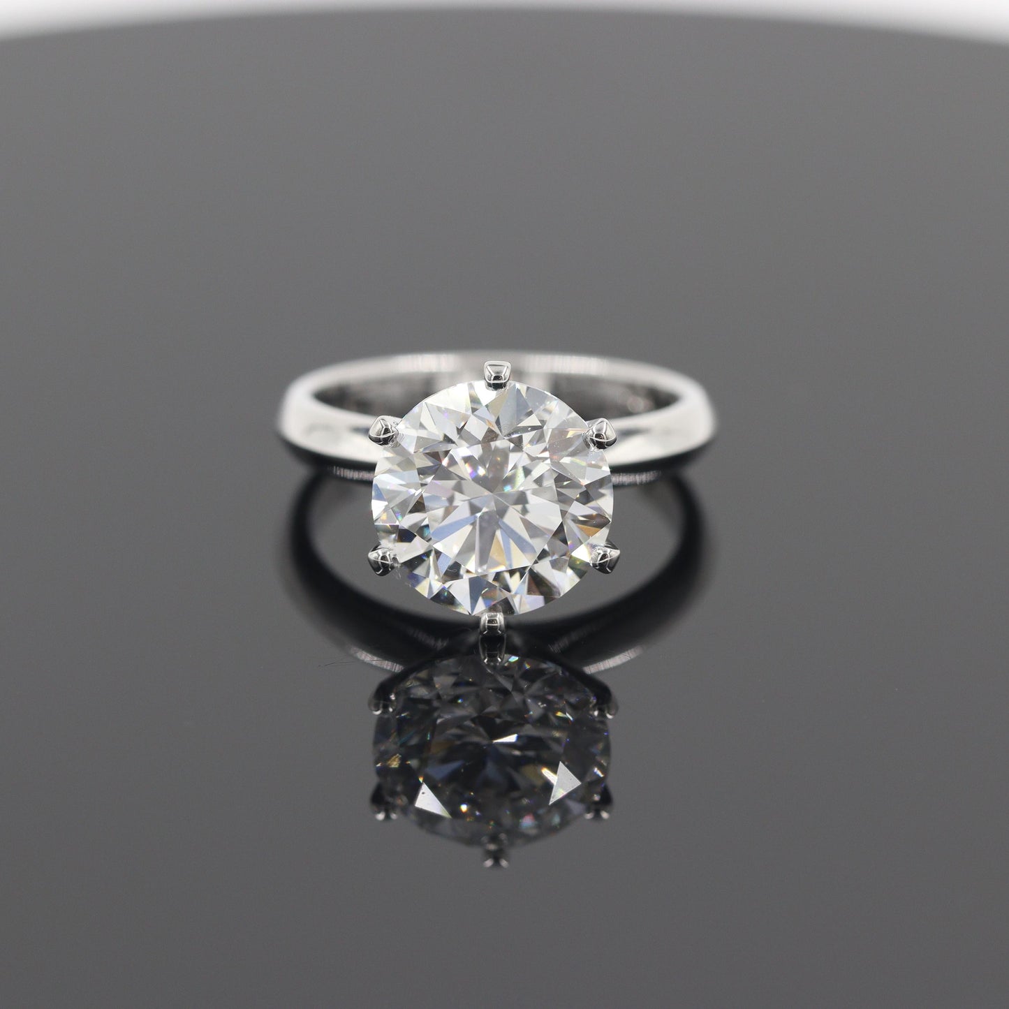5ct Round Diamond Engagement Ring : Solitaire Diamond 6 Prong Ring - Anniversary gift