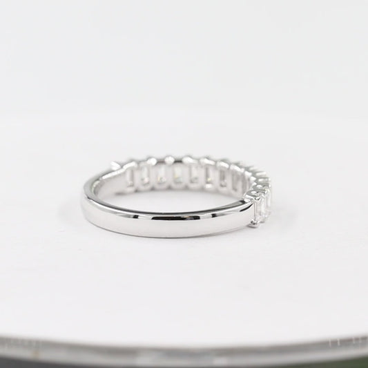 1.1ct Emerald Cut Diamonds Ring/Natural Emerald Cut Diamond Wedding Band/Half Eternity Wedding Ring/Anniversary gift/Stackable Diamond Band