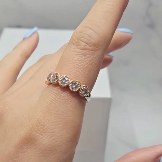 1.5ct Stackable Half Eternity Diamond Band / Half Eternity Natural Diamond Ring / Luxury Diamond Band / Stackable Diamond Ring
