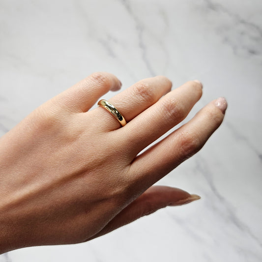 14k Solid Gold Stack Ring with Yellow Sapphire/Stackable Ring/Women's Wedding Ring/Unique Simple Wedding Band/Anniversary Gift