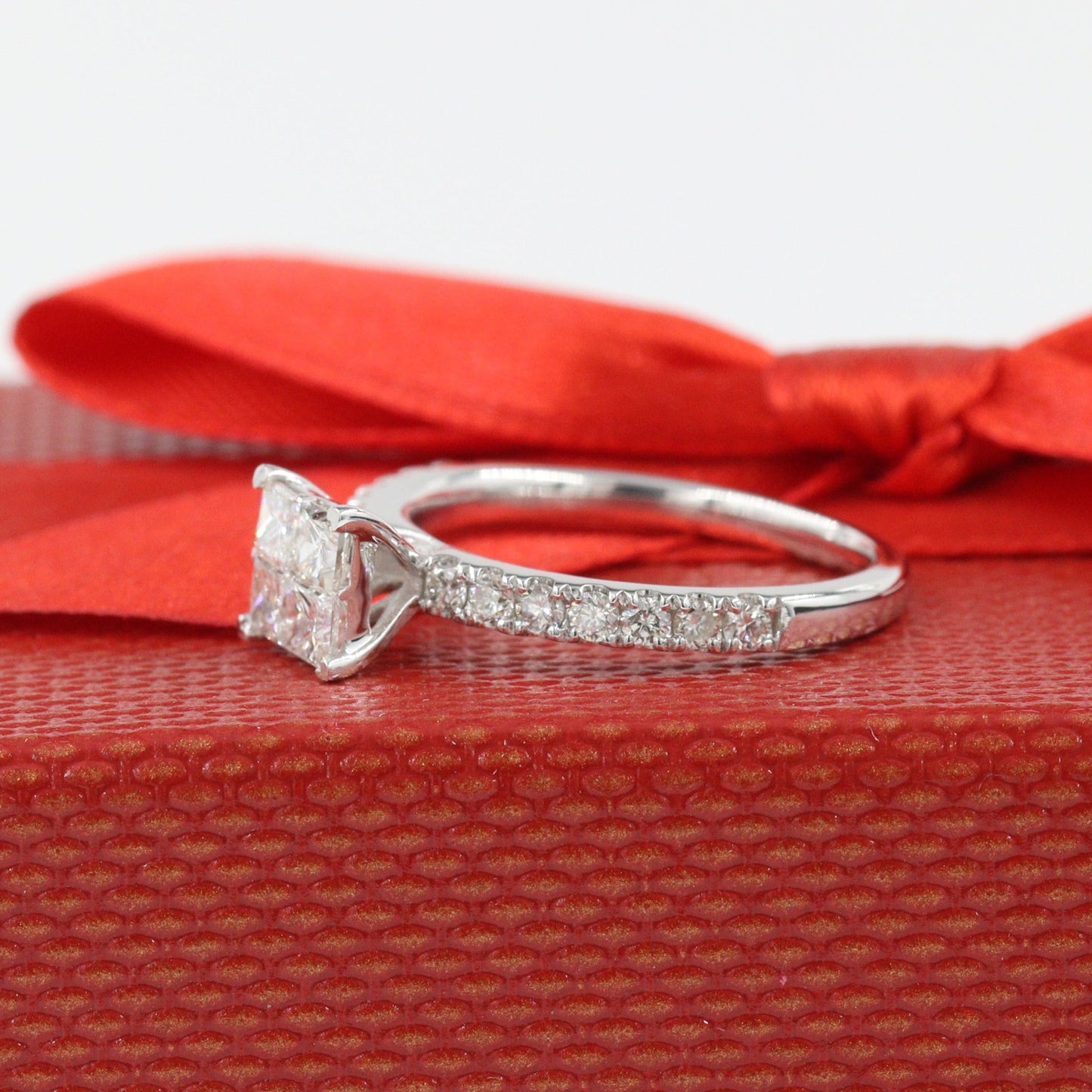 1ct Simple Princess Cut Diamond Engagement Ring/ Princess Cut Diamond  Ring/ 1ct Diamond  Anniversary Ring