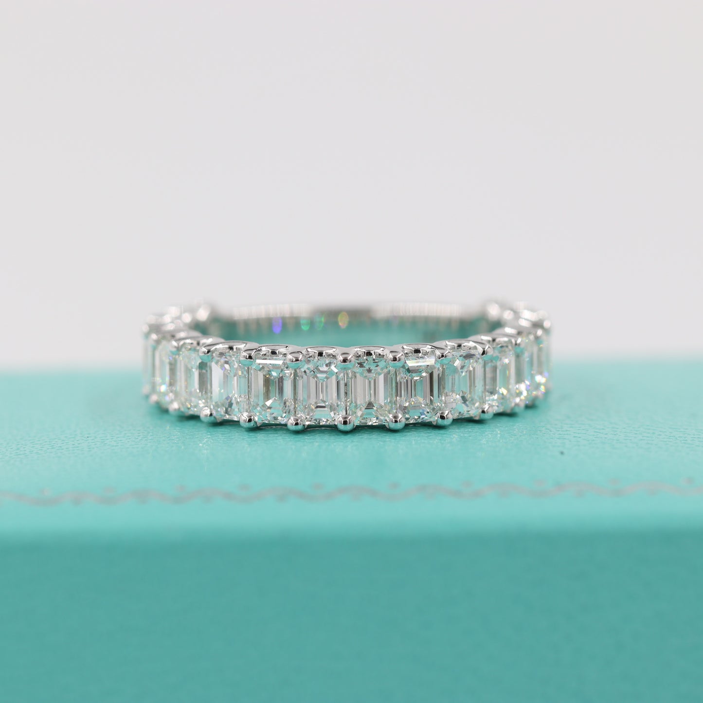2.5ct Emerald Cut Diamond Wedding Band/ stackable Emerald Cut Diamond Ring/ Eternity Wedding Ring/ Anniversary gift Ring/ gifts for her