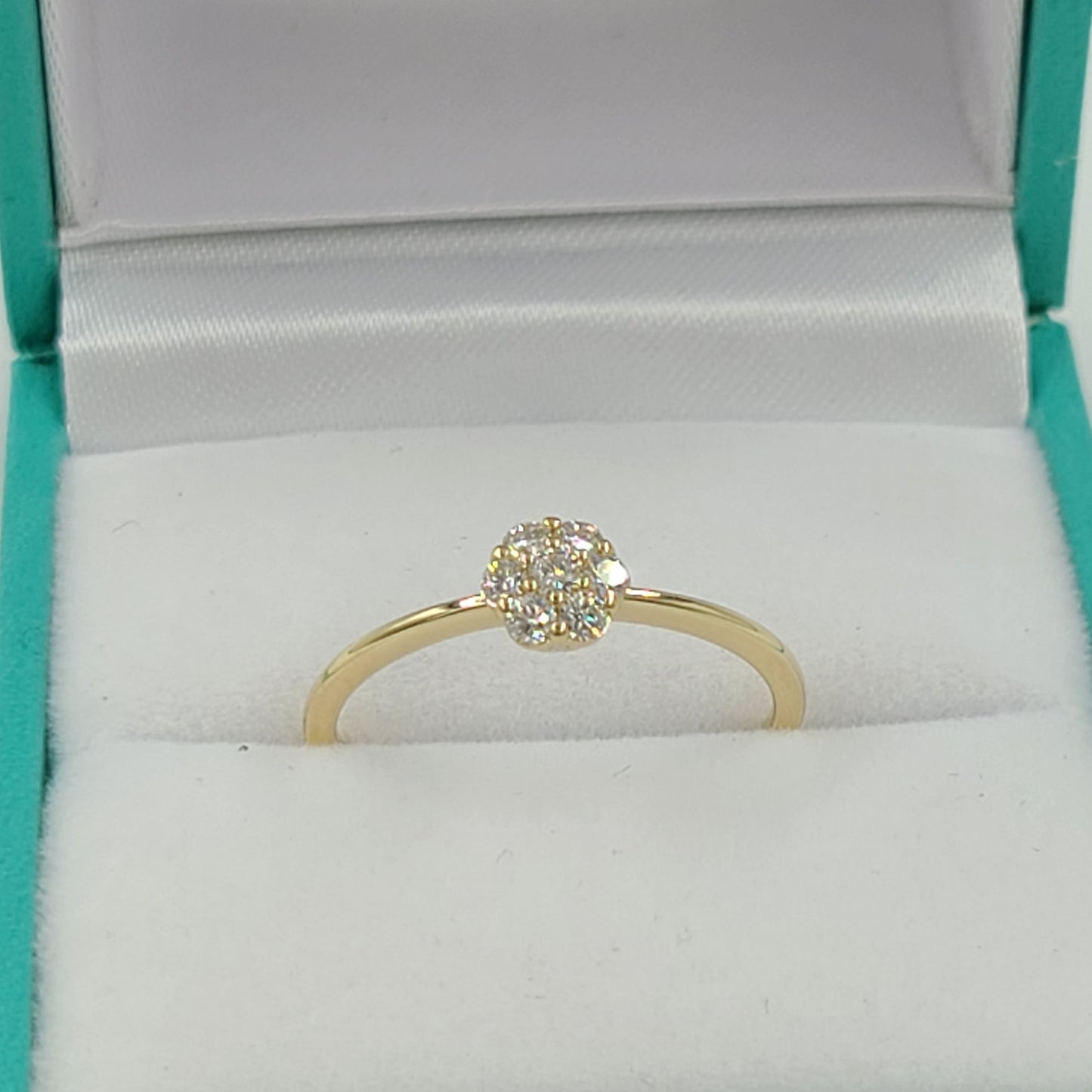 Dainty Flower Diamond Ring/14K gold Flower Natural Diamond Wedding Ring/Engagement Ring/Anniversary Ring/birthday gift/Gift for her