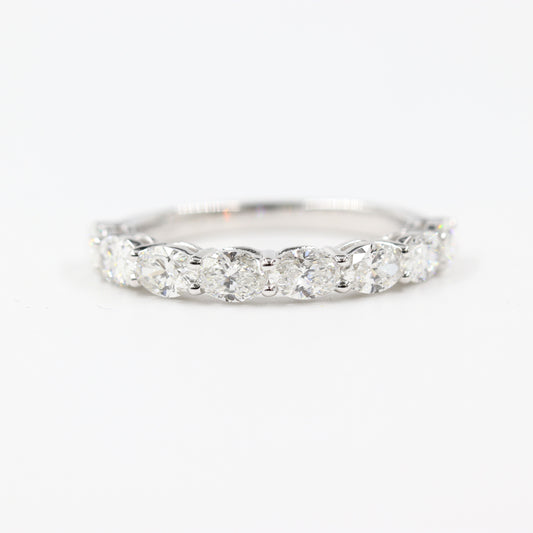 2ct Oval Diamond Half Eternity Band/Half Eternity Natural Diamond Wedding Ring/Stackable 5stones Oval Diamond Diamond Band/Anniversary gift