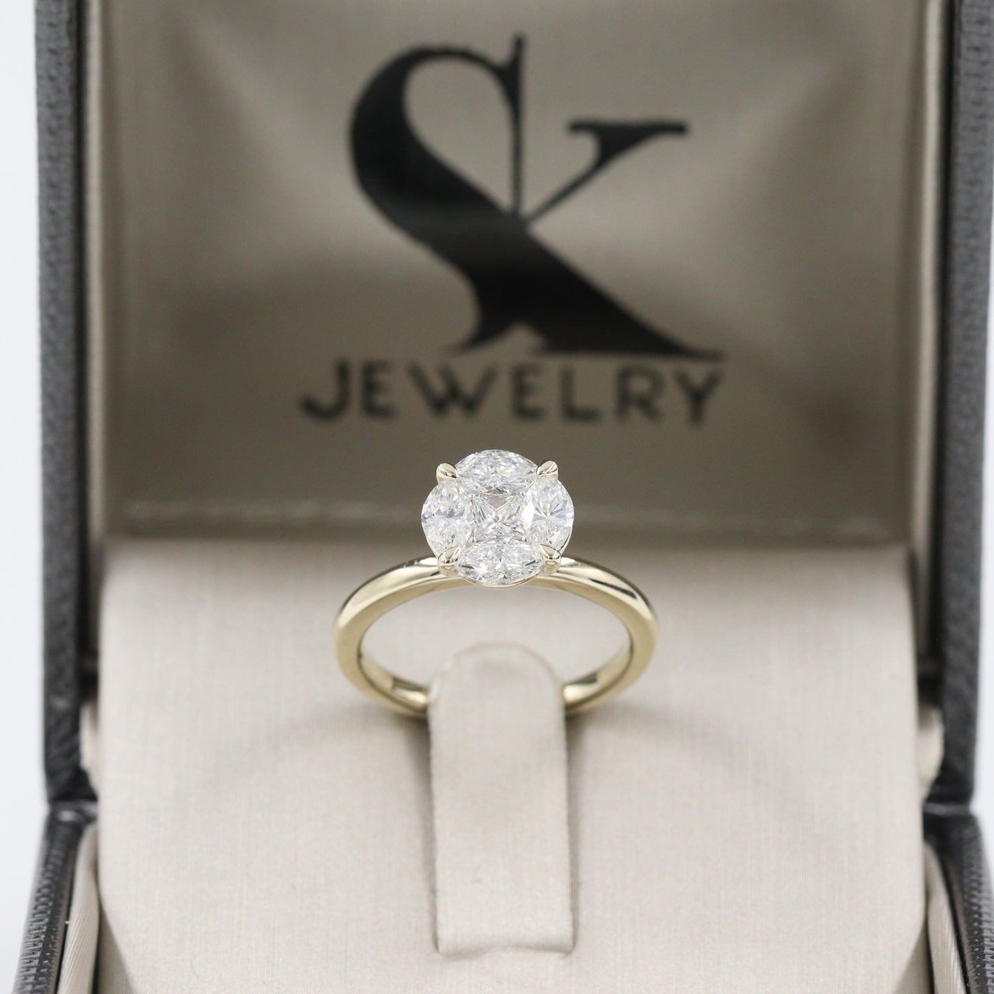 Unique Diamond Ring/ 1ct Center Diamond engagement Ring/9.3mm Actual Total 1ct Center Diamond Ring/Anniversary ring/Stackable Diamond Ring