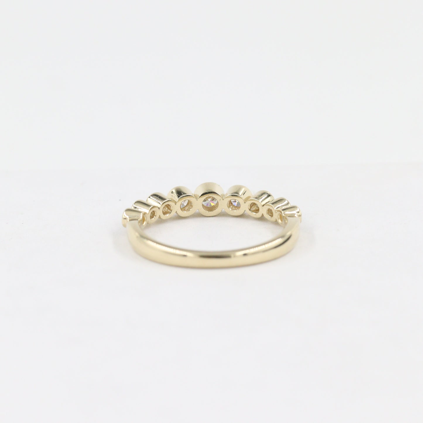 Bezel Half Diamond Ring/Half Eternity Diamonds Ring/Stackable Diamond Ring/Wedding Ring/Anniversary Gift/Minimalist Ring