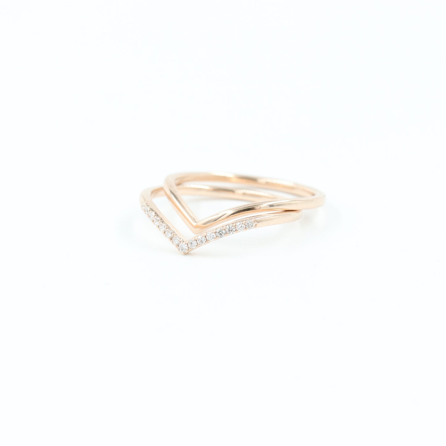 Half Eternity Chevron Diamond Ring/Stackable Band/Chevron Diamond Ring/Diamond Wedding Ring/Diamond Layering Ring/Guard Ring/Diamond Ring