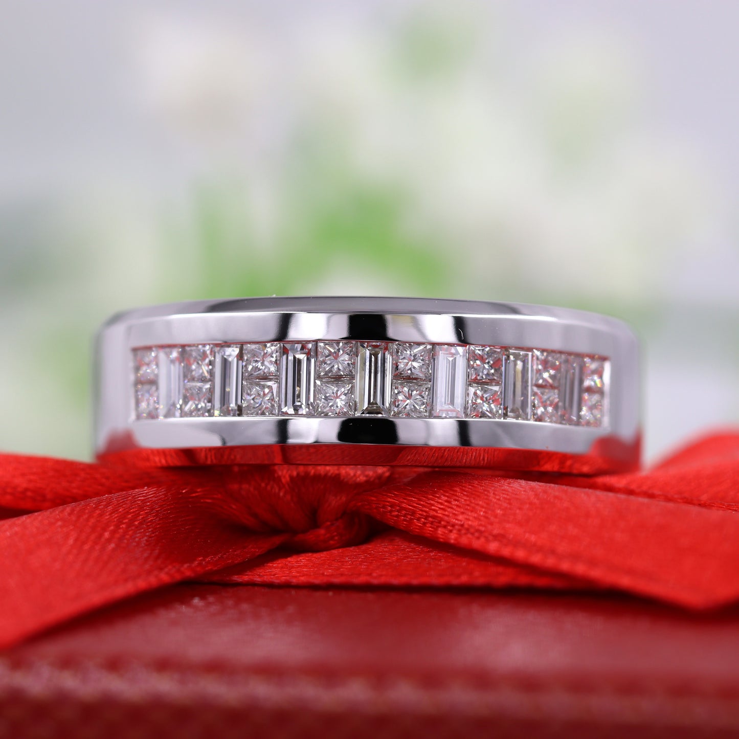Invisible Set Half 1.2ct Diamond Eternity wedding Ring/ Brilliant Diamond Anniversary Ring /Diamond Engagement Ring/Gift Diamond Ring
