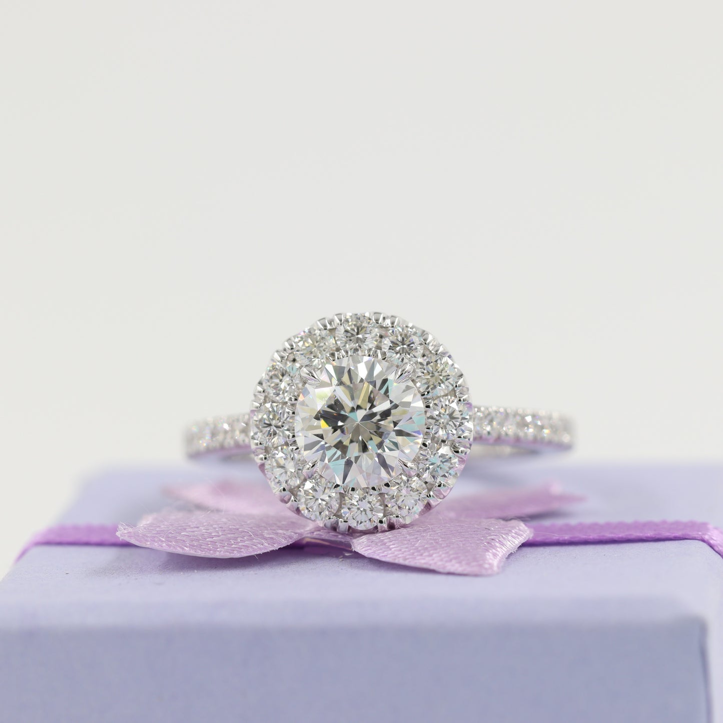 Lab Grown Diamond Halo Ring/Lab Grown 2.4ct Round Diamond Engagement Ring/Classic Halo Round Cut Bridal Ring/ Propose Ring/Anniversary gift