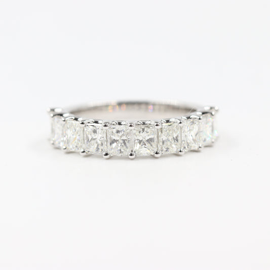 Radiant Cut 3.2ct Diamond Wedding Band/Half Eternity Radiant Cut Diamond Wedding Ring/Stackable 10stones Radiant Cut Diamond Ring