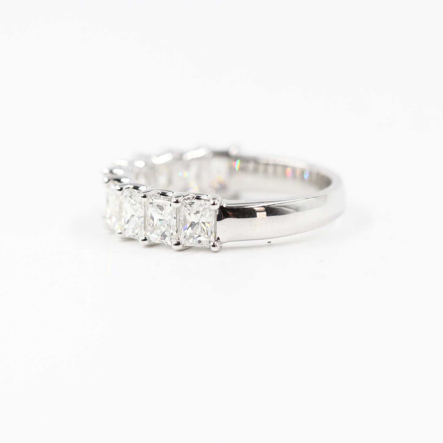 Radiant Cut 3.2ct Diamond Wedding Band/Half Eternity Radiant Cut Diamond Wedding Ring/Stackable 10stones Radiant Cut Diamond Ring