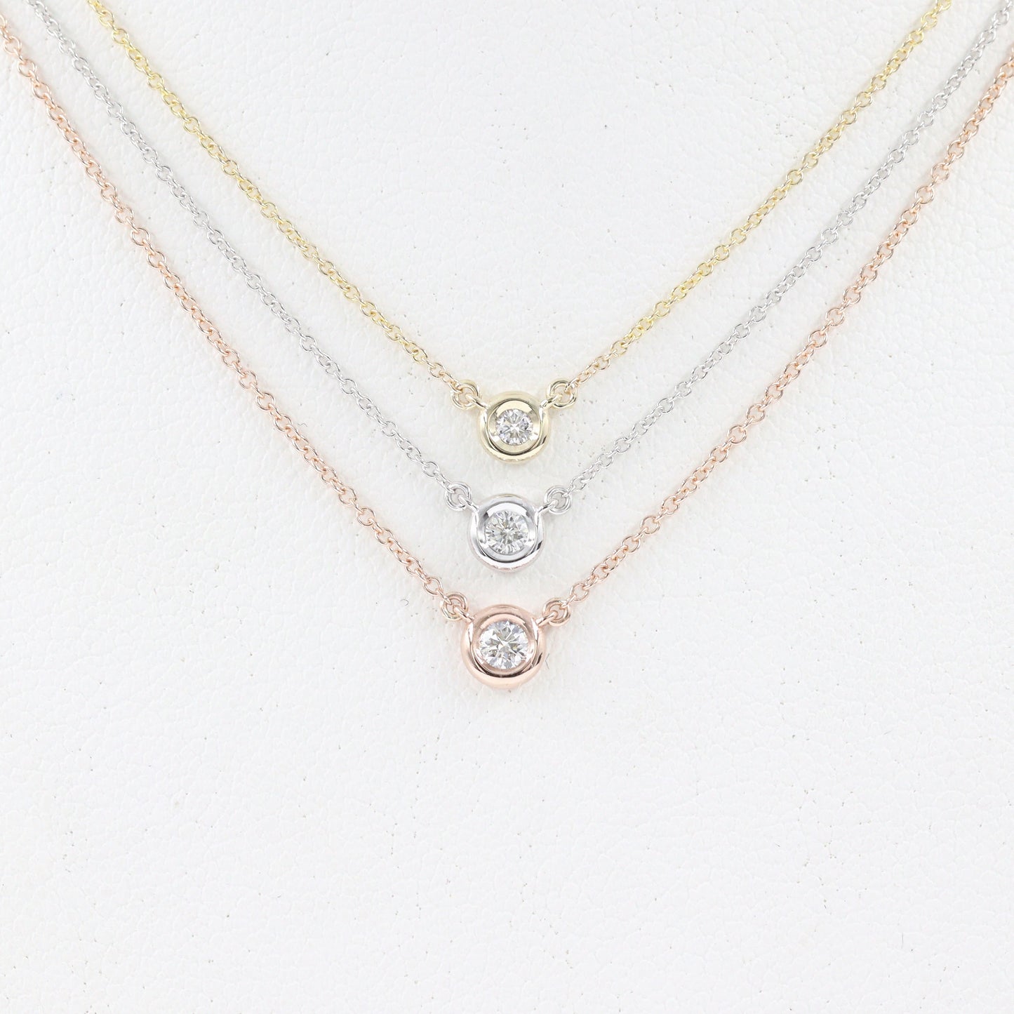 Diamond .03~.07ct Solitaire Necklace/Natural  Diamond Necklace/Minimalist Necklace/Solitaire Diamond Necklace/ Bezel Necklace/Gift for her