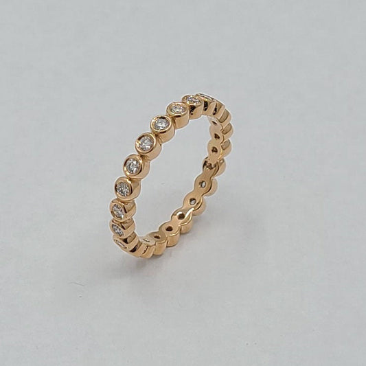 Stackable Full Eternity 0.5ct Diamond Band/Bezel Diamond ring/Eternity band/ Delicate wedding band/ Bridal Delicate Jewelry