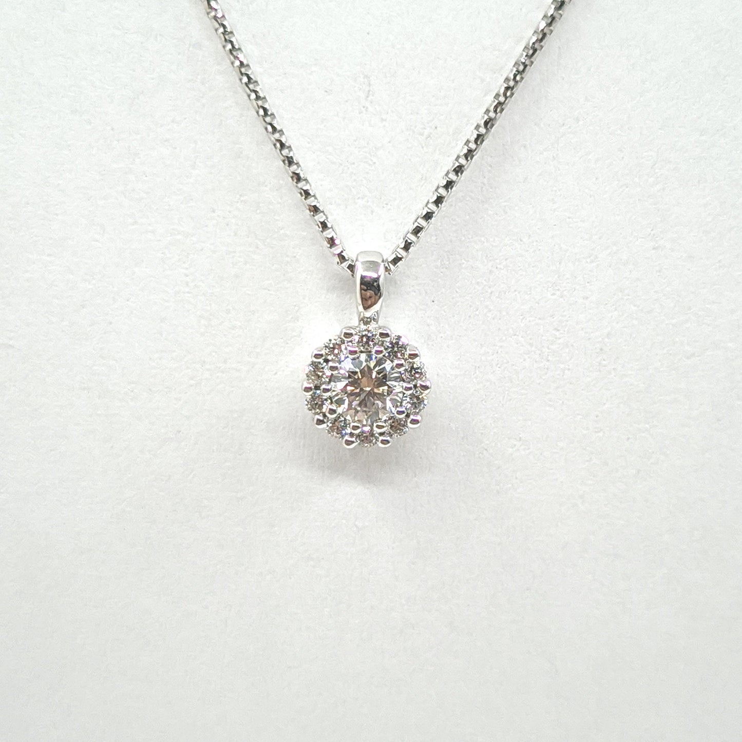 Round Diamond Pendant/ Diamond Cluster / Natural  White Diamond Pendent / 14K Gold Diamond Necklace Anniversary Gift /Gift for Her