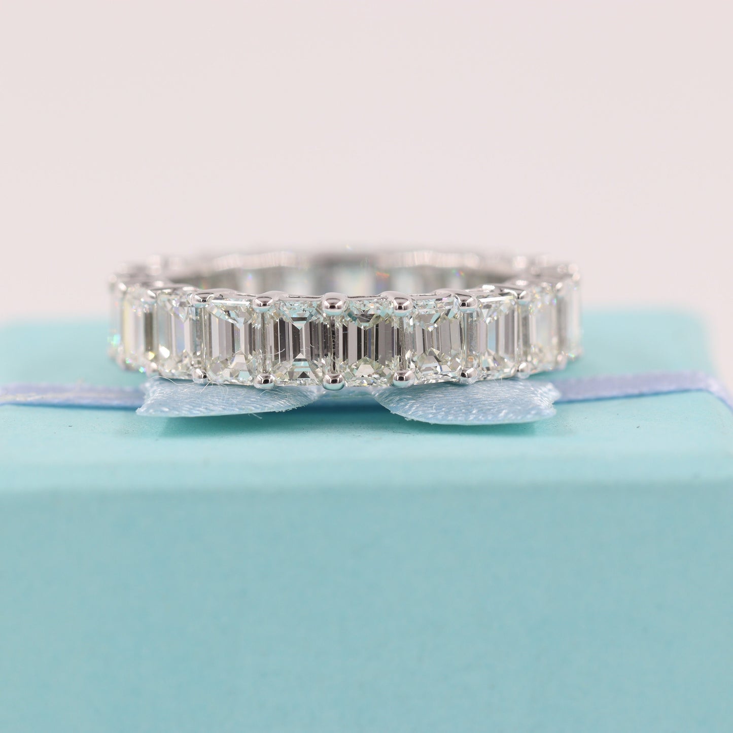 7ct Emerald Cut Diamond Width 5mm/Emerald Cut Diamond Wedding Band/Full Eternity Wedding Ring/Natural Diamond/Anniversary gift