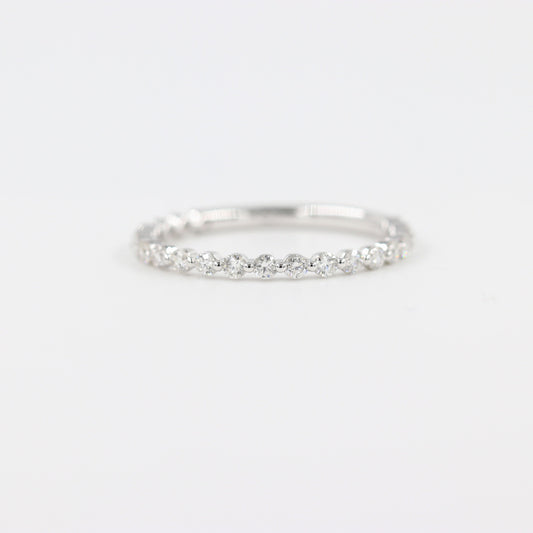 Stackable Diamond Single Prong Band /Eternity Diamond  Band /  Eternity Ring / Eternity Diamond Wedding Ring / Minimalist Diamond Ring / Diamond Band